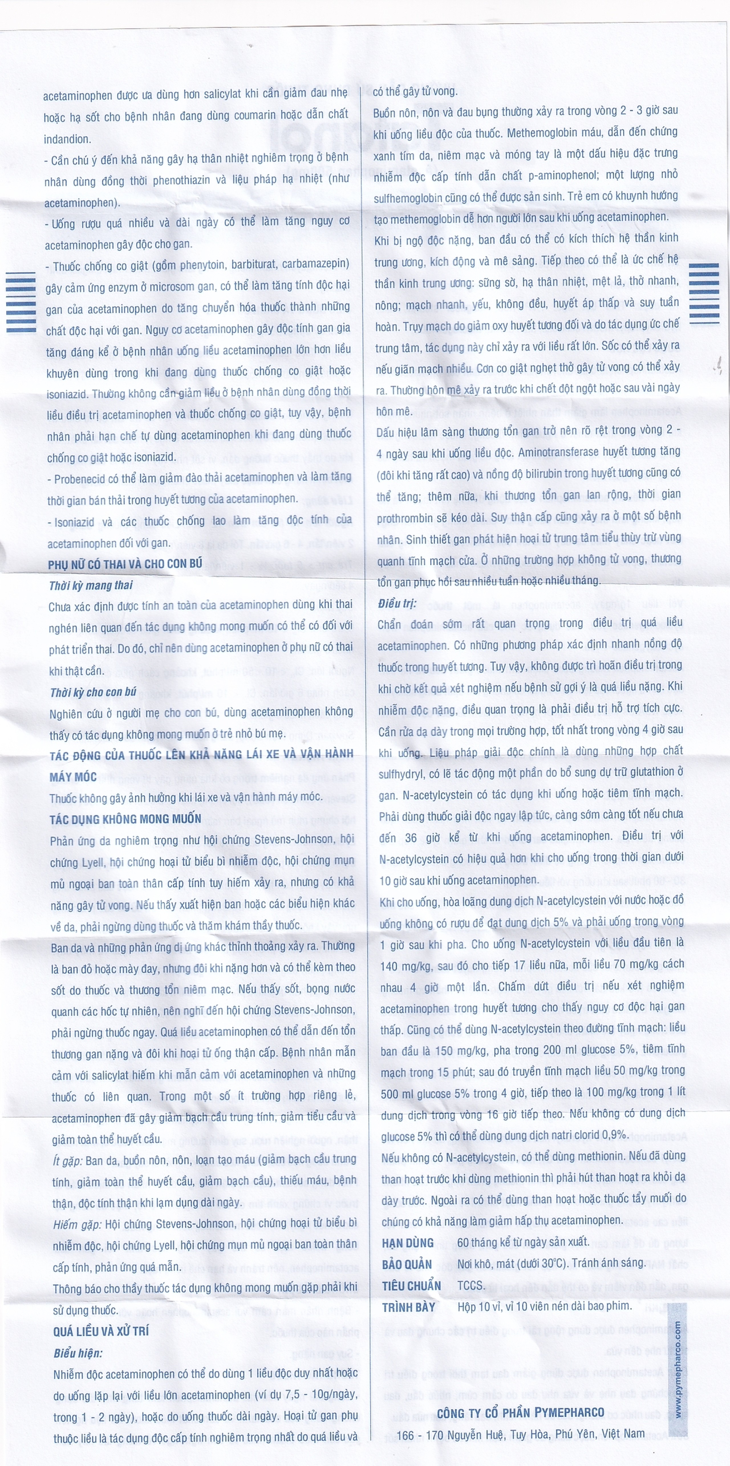 Thuốc Tatanol giảm đau, hạ sốt (10 vỉ x 10 viên)