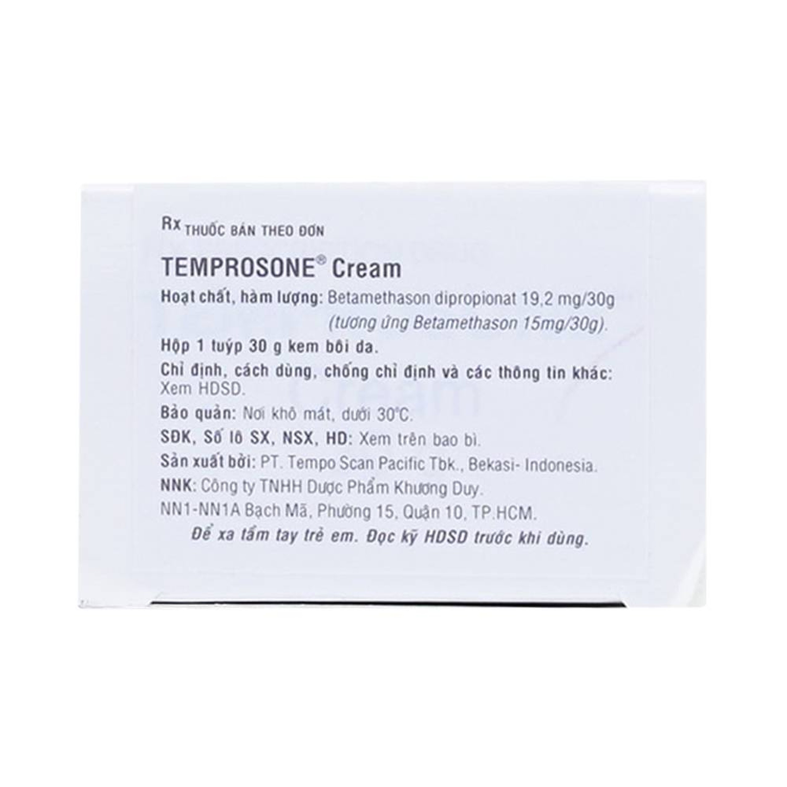 Kem bôi Temprosone Cream điều trị vảy nến, viêm da thượng bì (30g)
