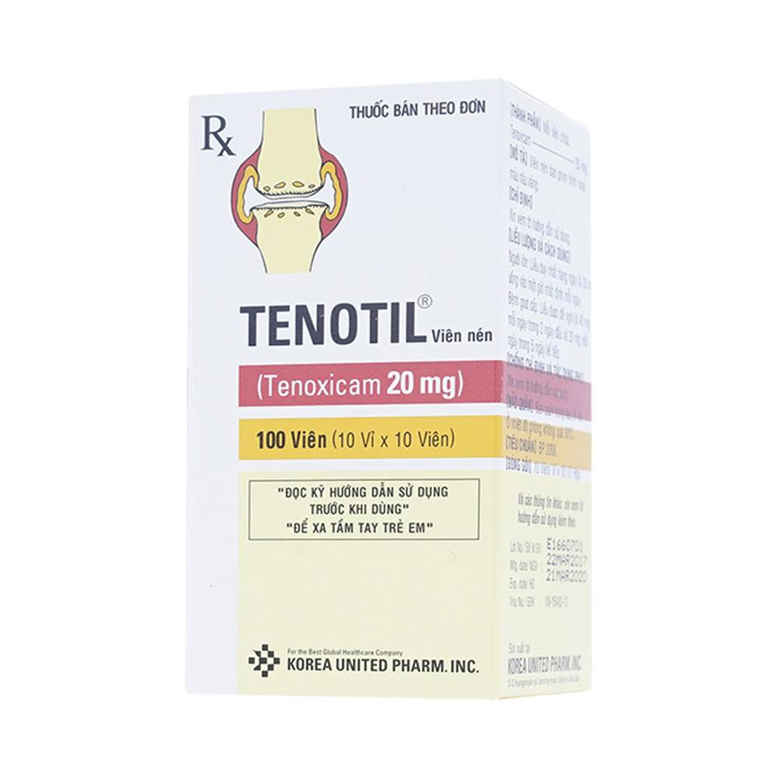 Thuốc Tenotil điều trị viêm khớp dạng thấp, viêm xương khớp (10 vỉ x 10 viên) 