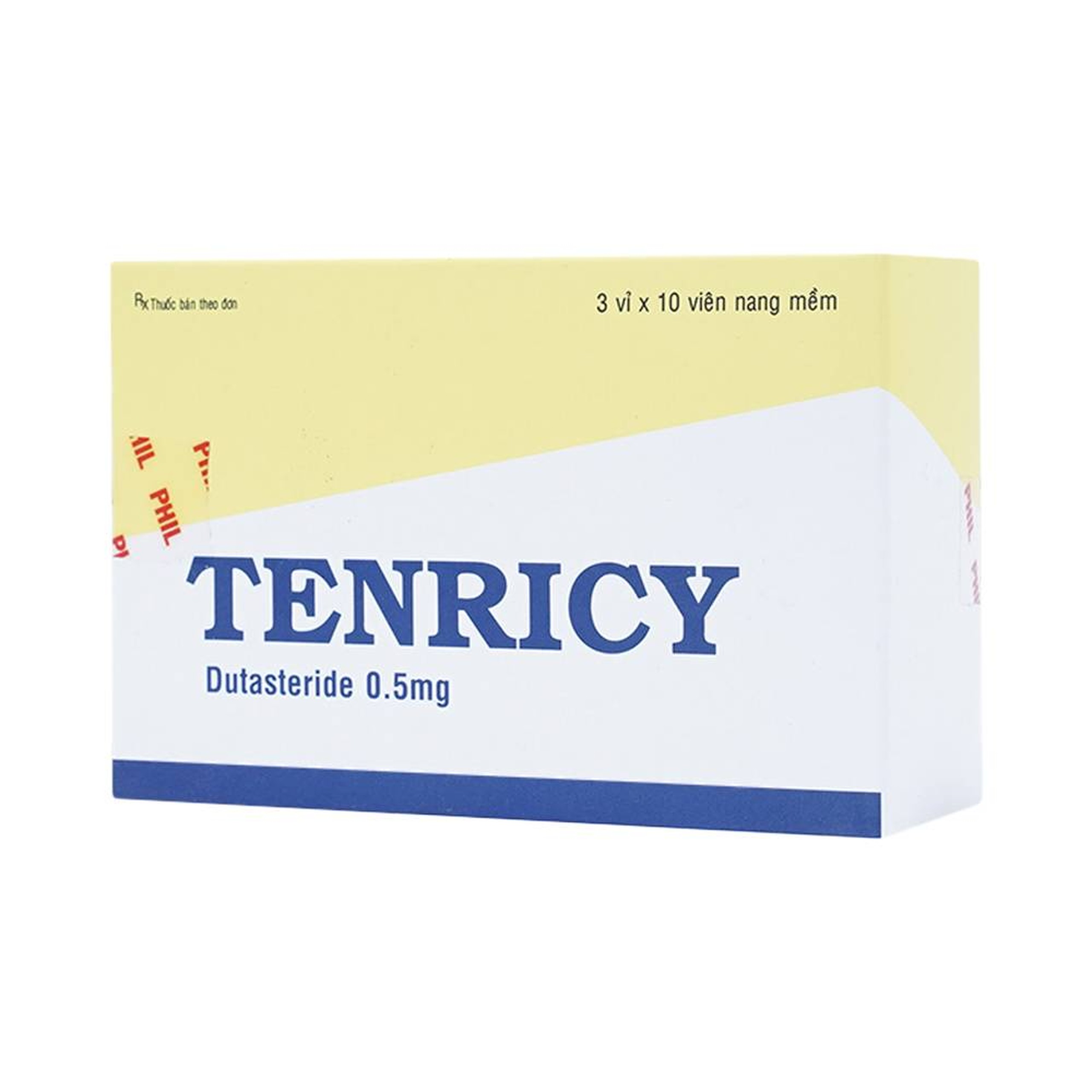 Thuốc Tenricy 0.5mg Phil điều trị triệu chứng phì đại tuyến tiền liệt lành tính (3 vỉ x 10 viên)