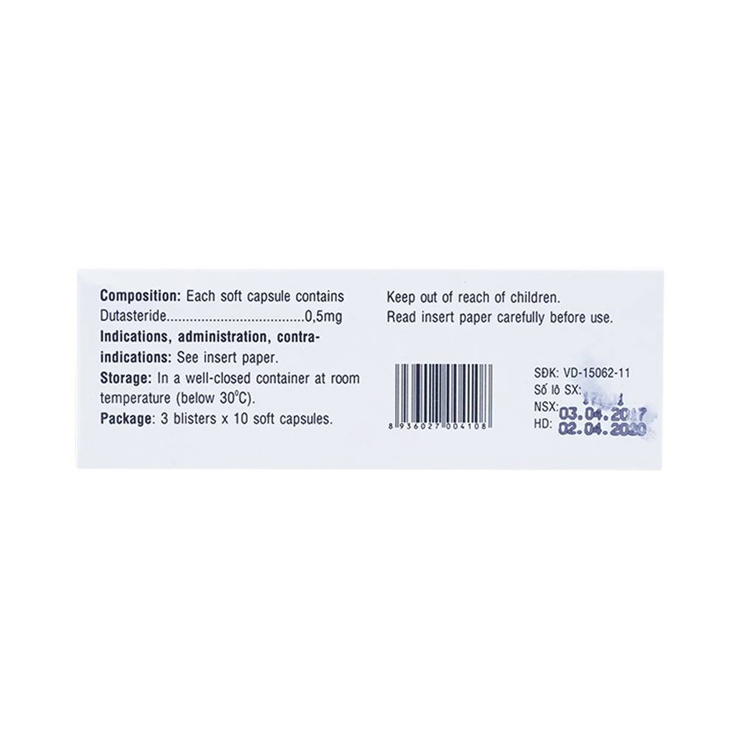 Thuốc Tenricy 0.5mg Phil điều trị triệu chứng phì đại tuyến tiền liệt lành tính (3 vỉ x 10 viên)