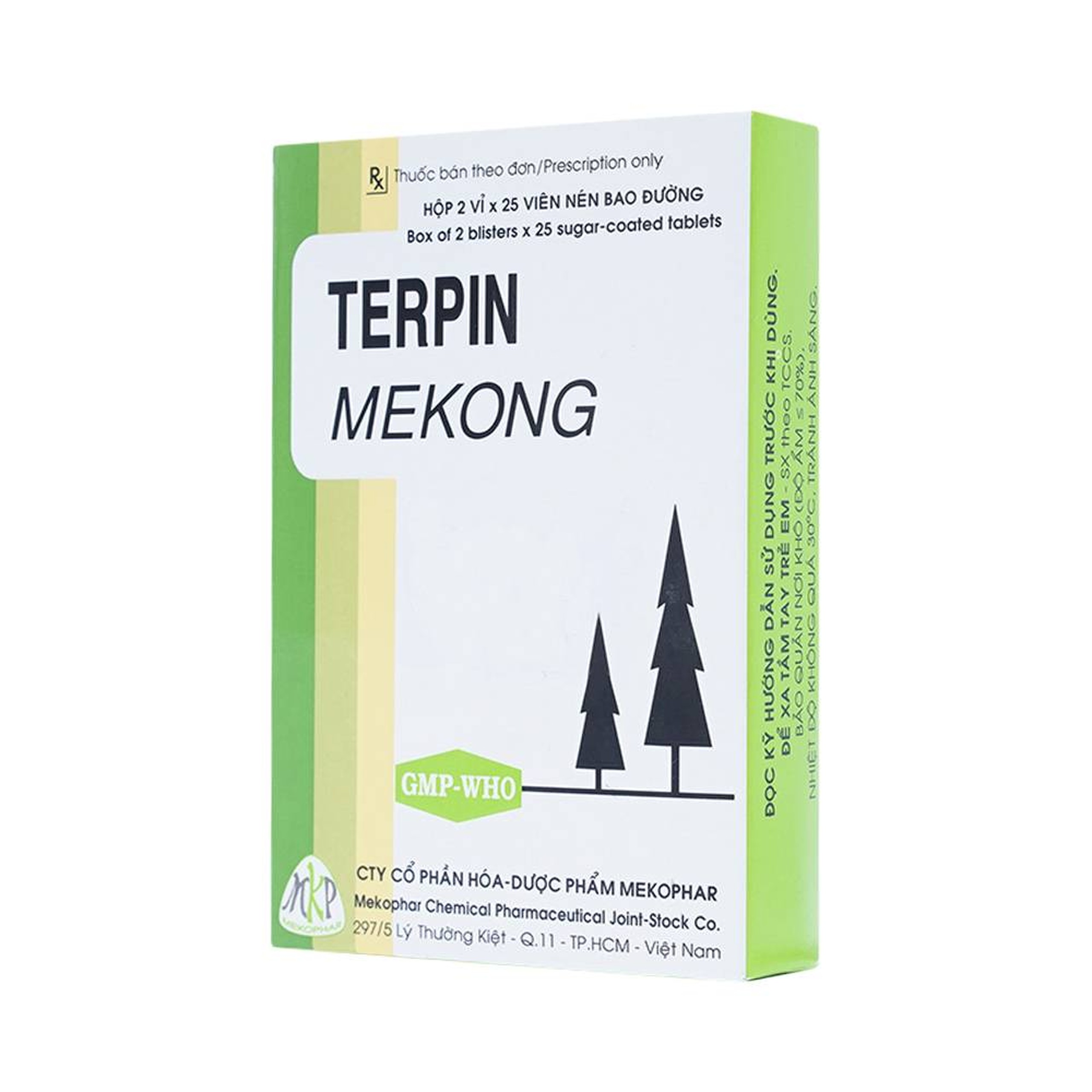 Thuốc Terpin Mekong Mekophar giảm ho, long đàm (2 vỉ x 25 viên)