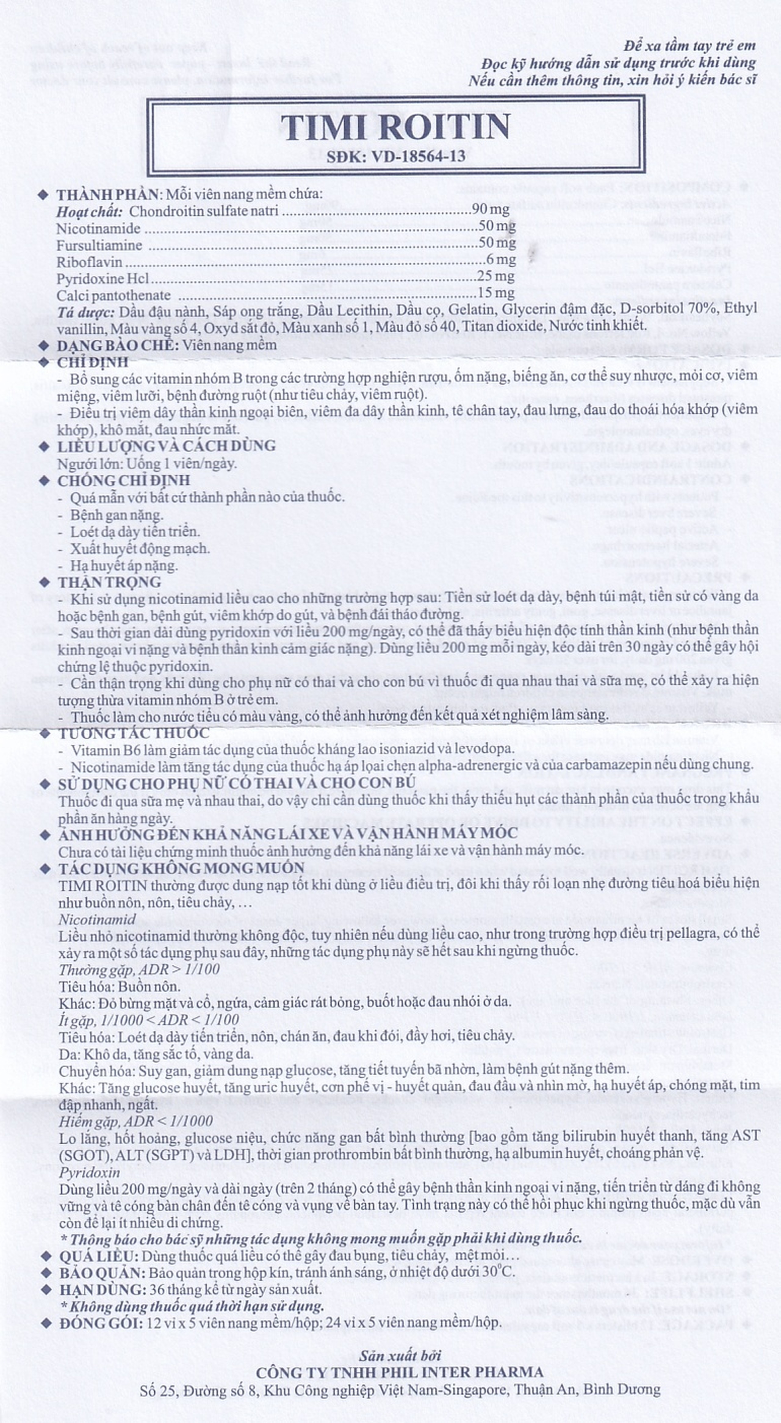 Thuốc Tmi Roitin bổ sung các vitamin nhóm B (24 vỉ x 5 viên)