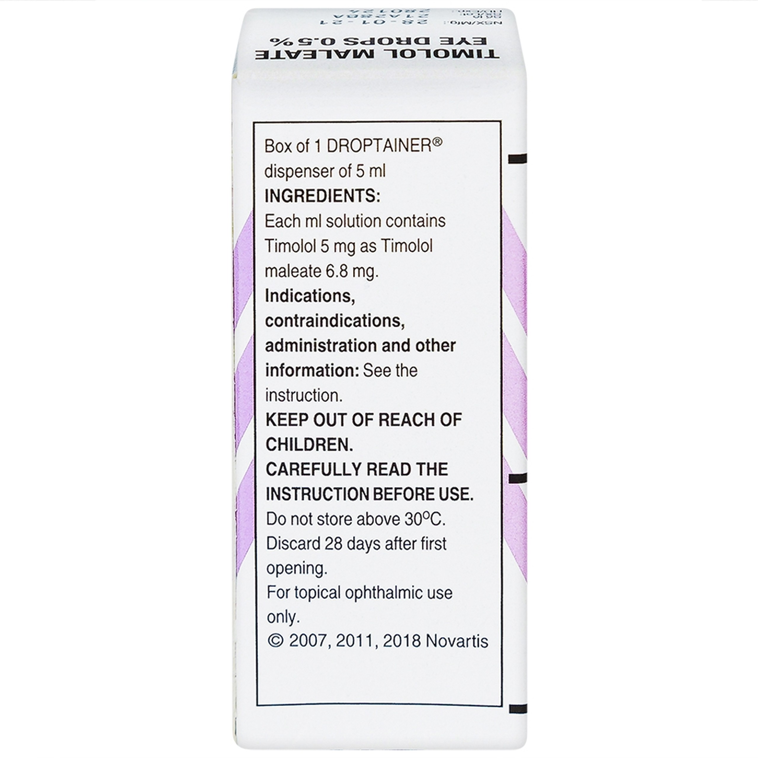 Dung dịch nhỏ mắt Timolol Maleate Eye Drops 0.5% Alcon điều trị tăng nhãn áp (5ml)
