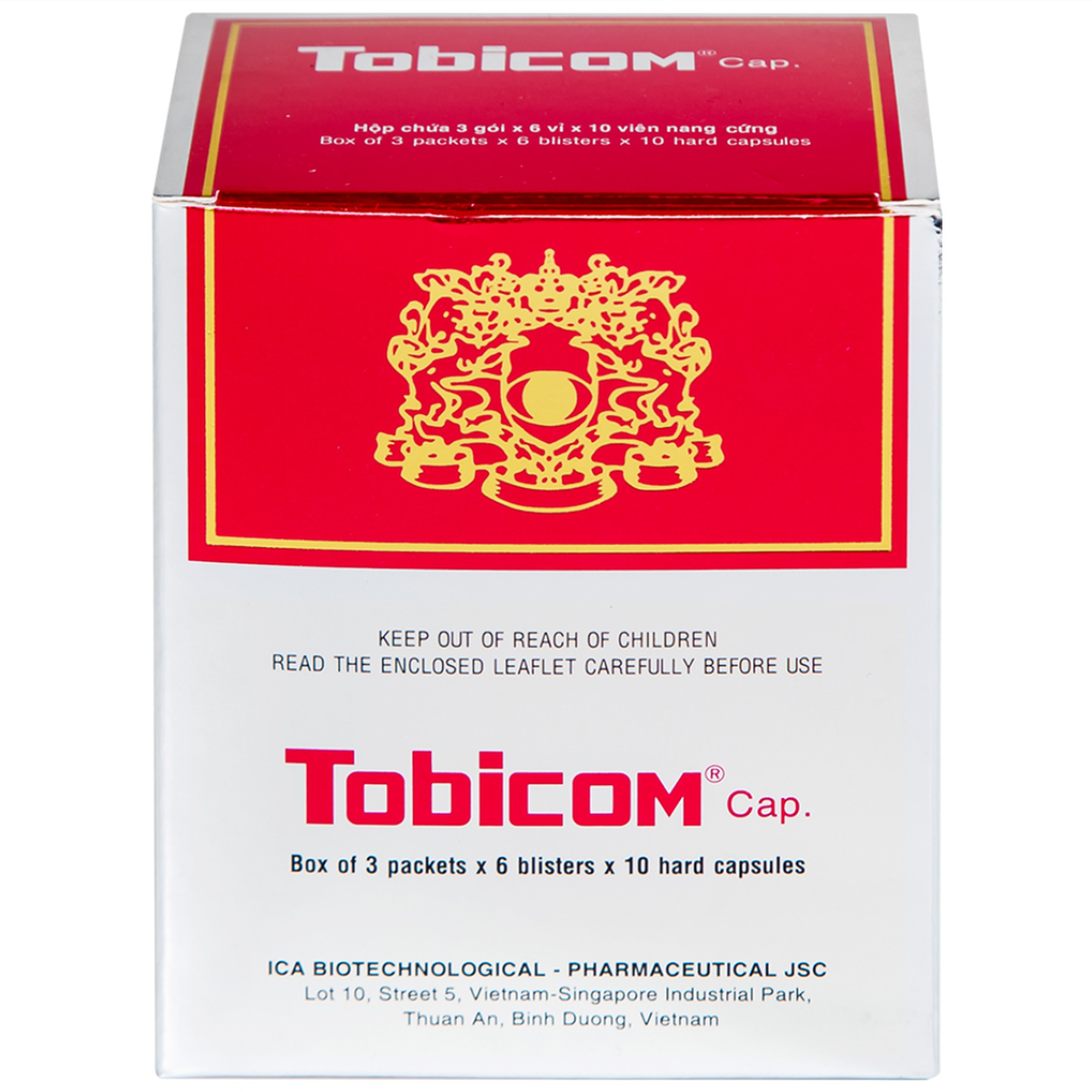 Thuốc Tobicom ICA hỗ trợ điều trị mỏi mắt, đau nhức mắt (3 gói x 6 vỉ x 10 viên)