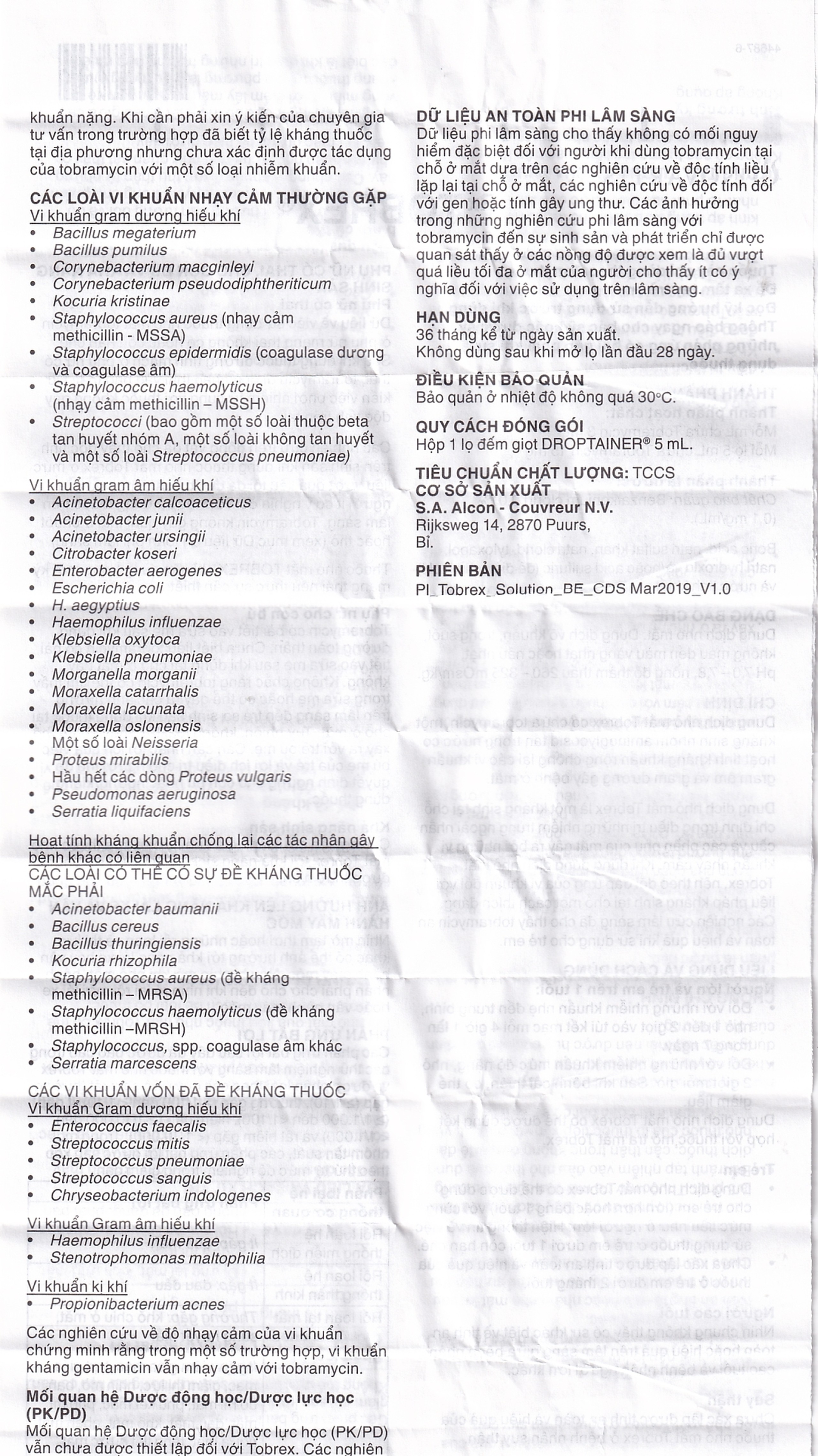 Thuốc nhỏ mắt Tobrex Alcon điều trị nhiễm khuẩn ở mắt (5ml)