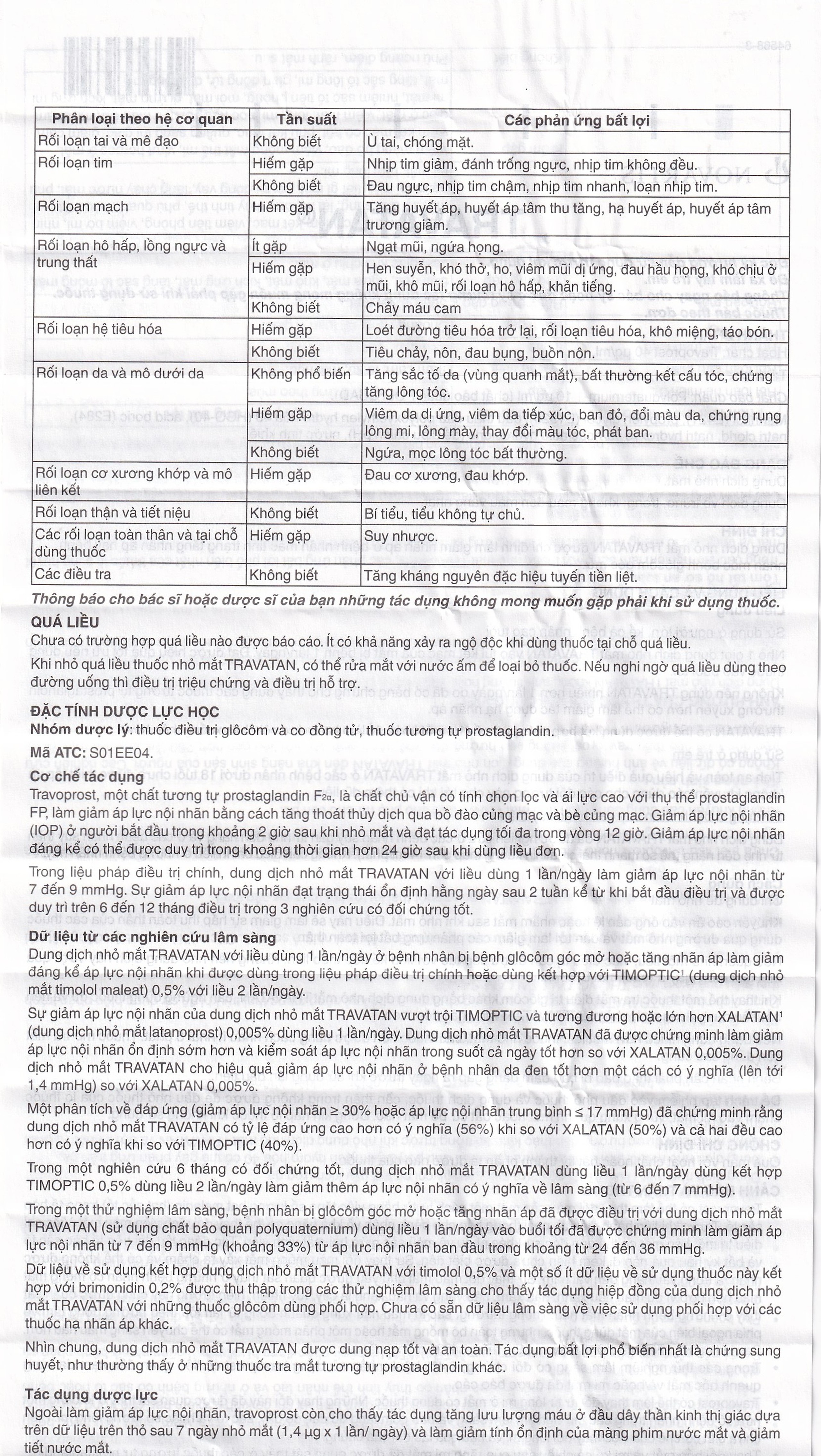 Thuốc nhỏ mắt Travatan Novartis làm giãn nhãn áp (2,5ml)