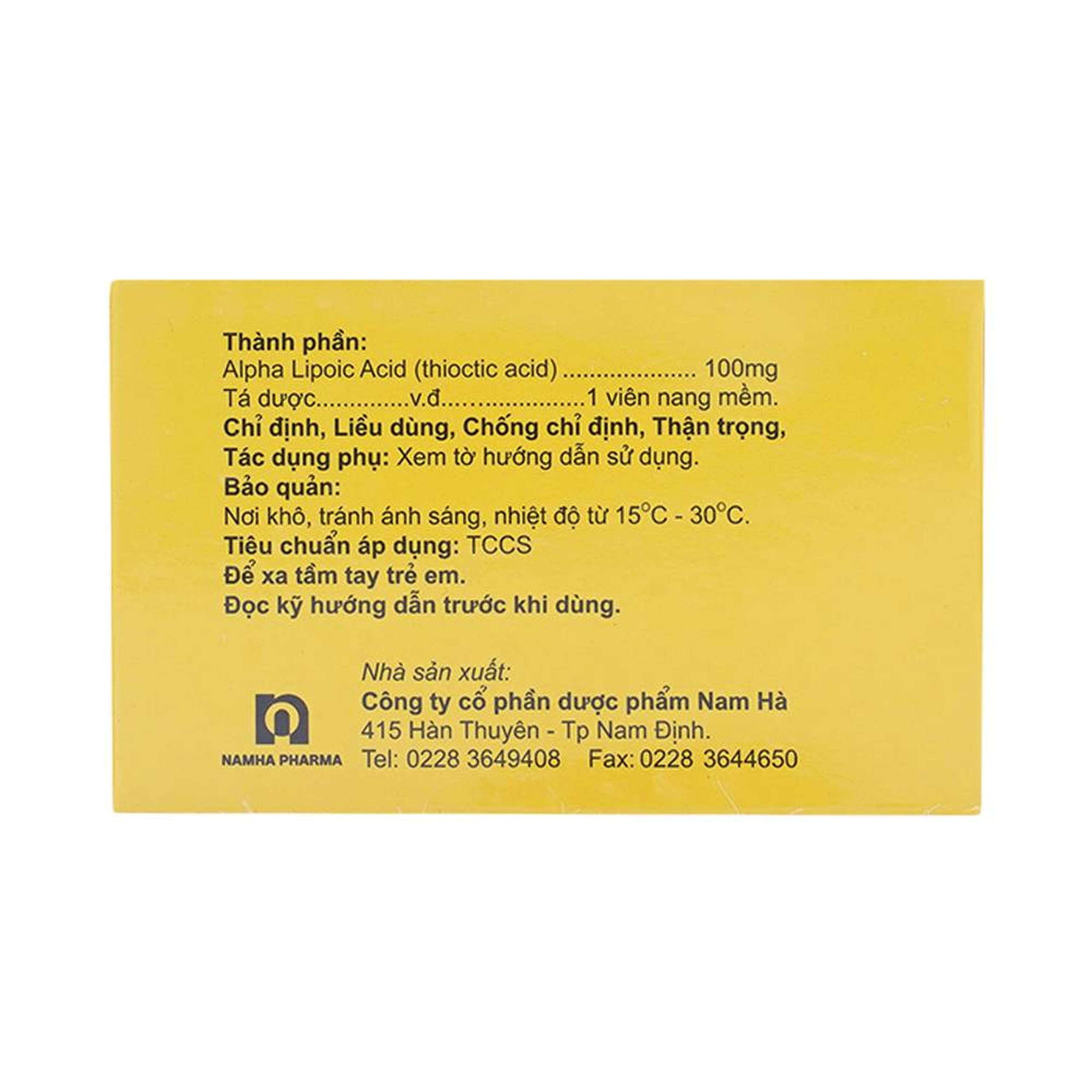 Thuốc Ubiheal 100 Nam Hà điều trị các rối loạn cảm giác do bệnh thần kinh đái tháo đường (5 vỉ x 6 viên)