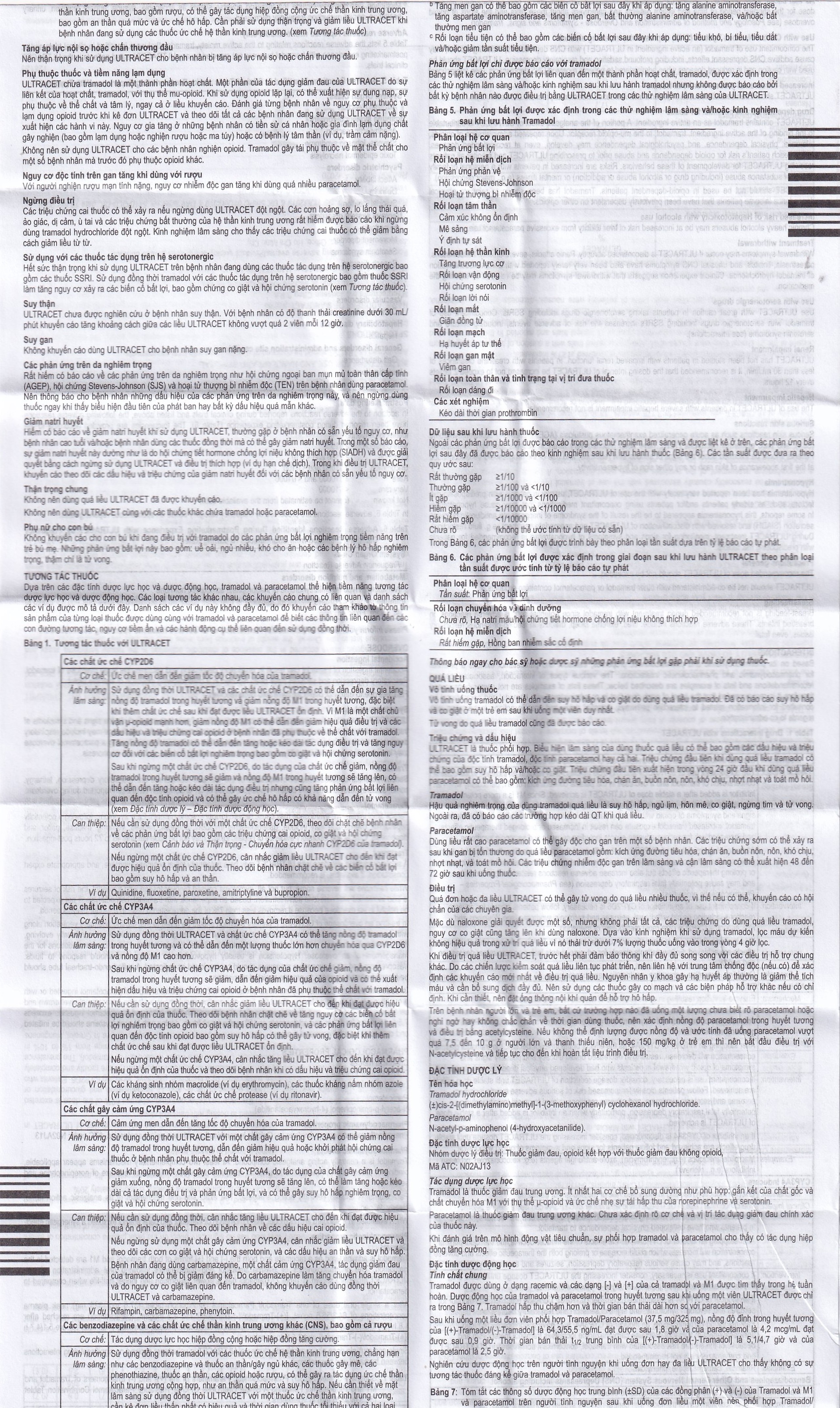 Thuốc Ultracet Janssen hỗ trợ điều trị cơn đau từ trung bình đến nặng (3 vỉ x 10 viên)