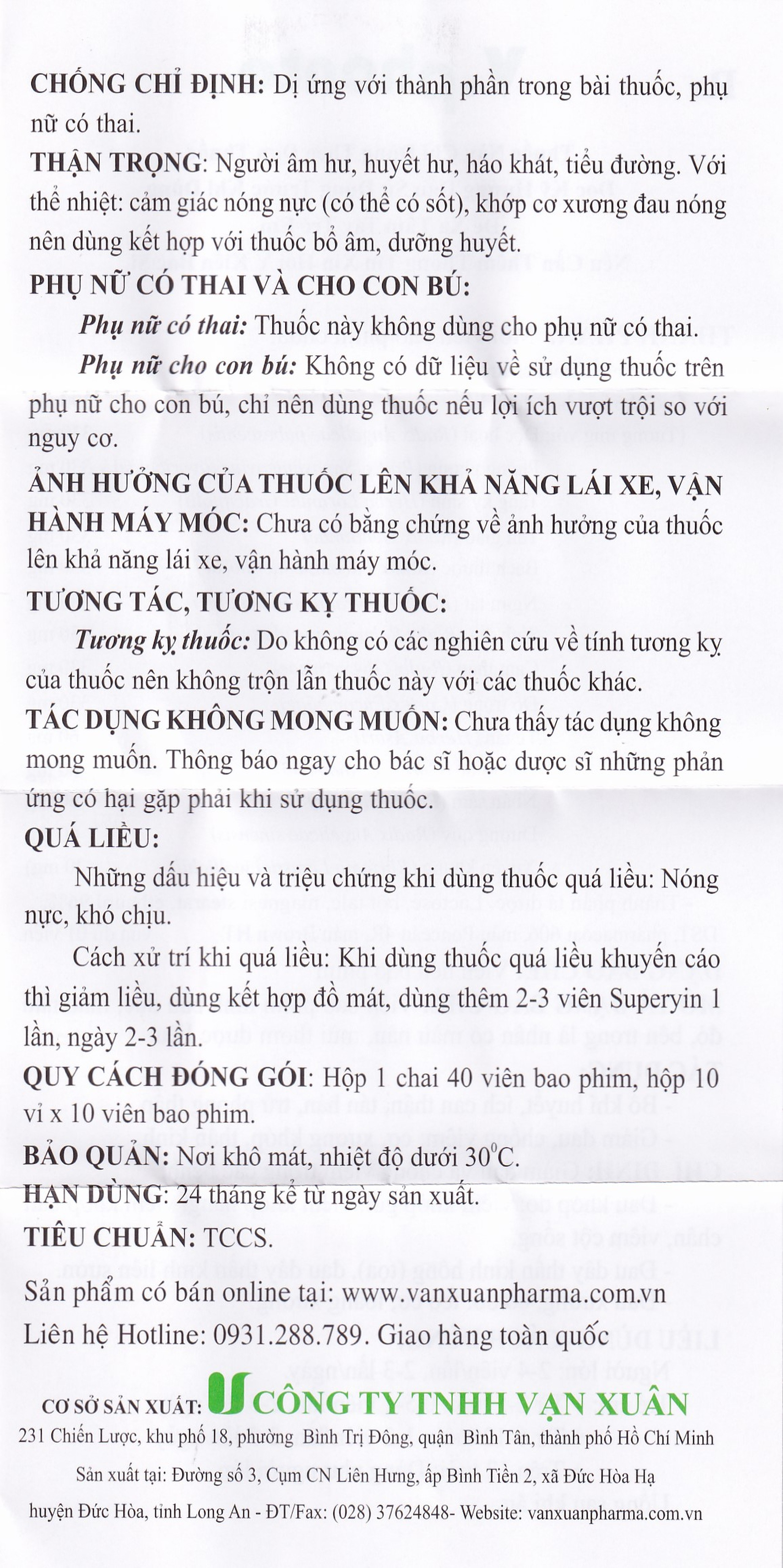 Thuốc V.phonte Vạn Xuân chữa trị phong thấp (40 viên)