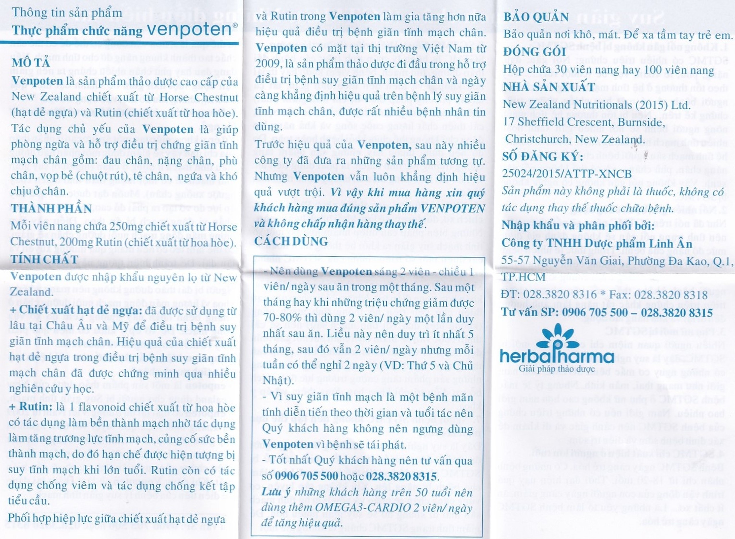 Viên uống Venpoten Pro-life hỗ trợ làm tăng trương lực tĩnh mạch (100 viên)