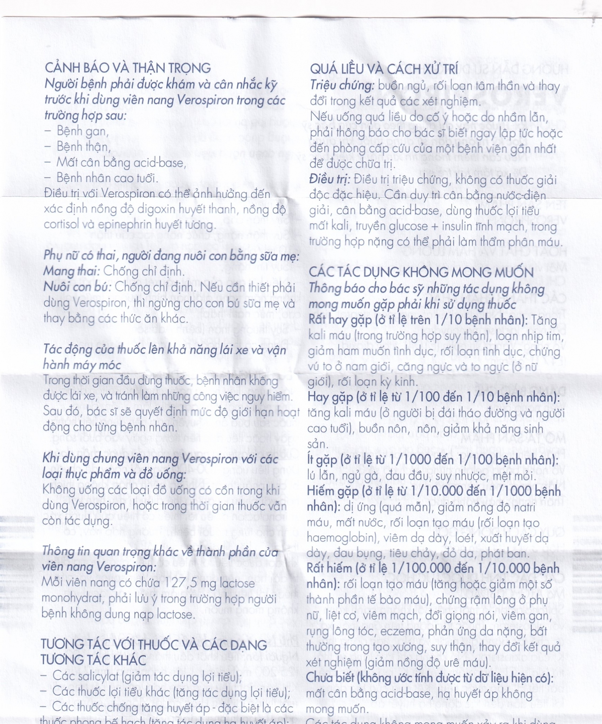 Thuốc Verospiron 50mg Gedeon điều trị tăng huyết áp, phù do tim gan thận, cường aldosterone và hạ kali (3 vỉ x 10 viên)