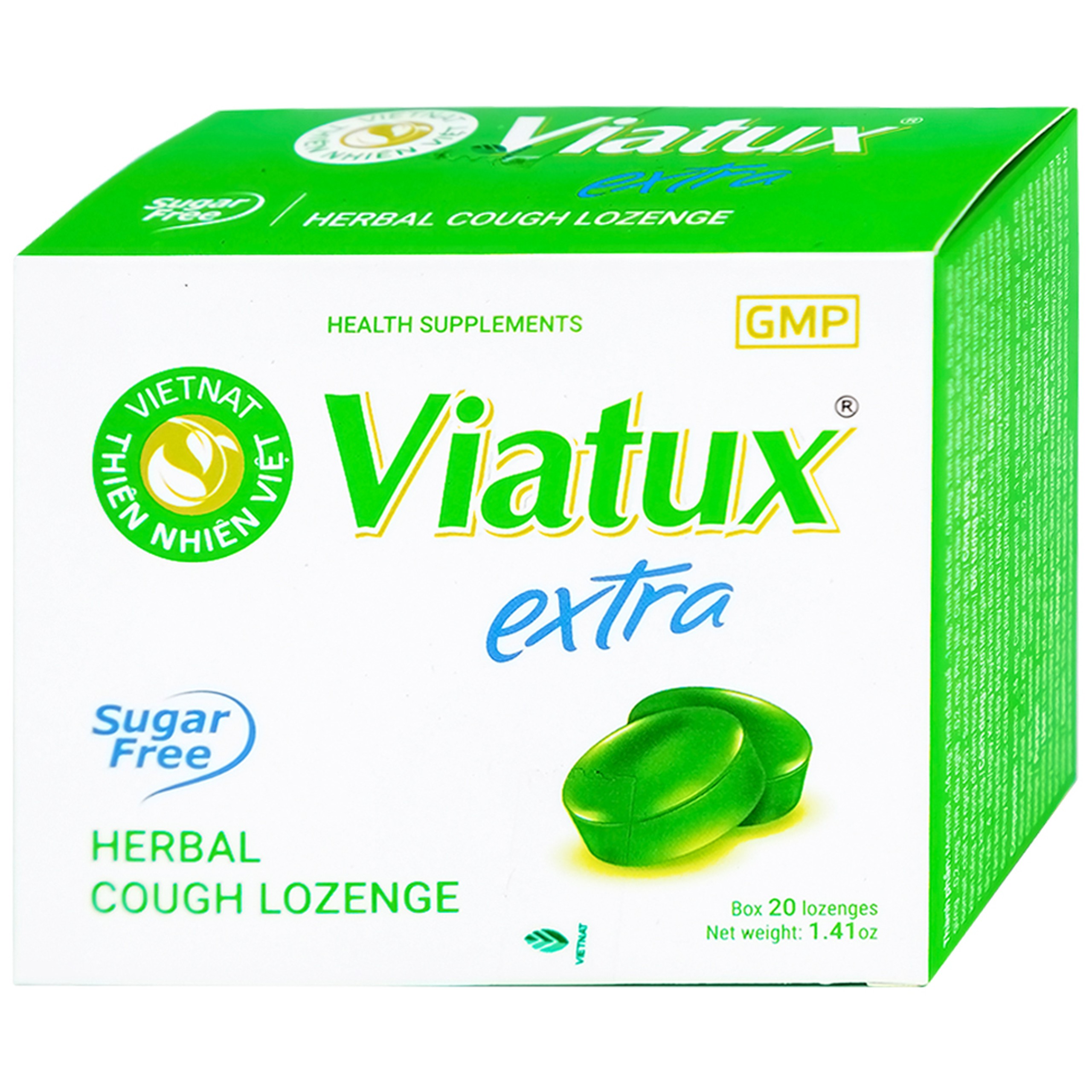 Kẹo Ngậm Ho Không Đường Viatux Extra (20 viên)