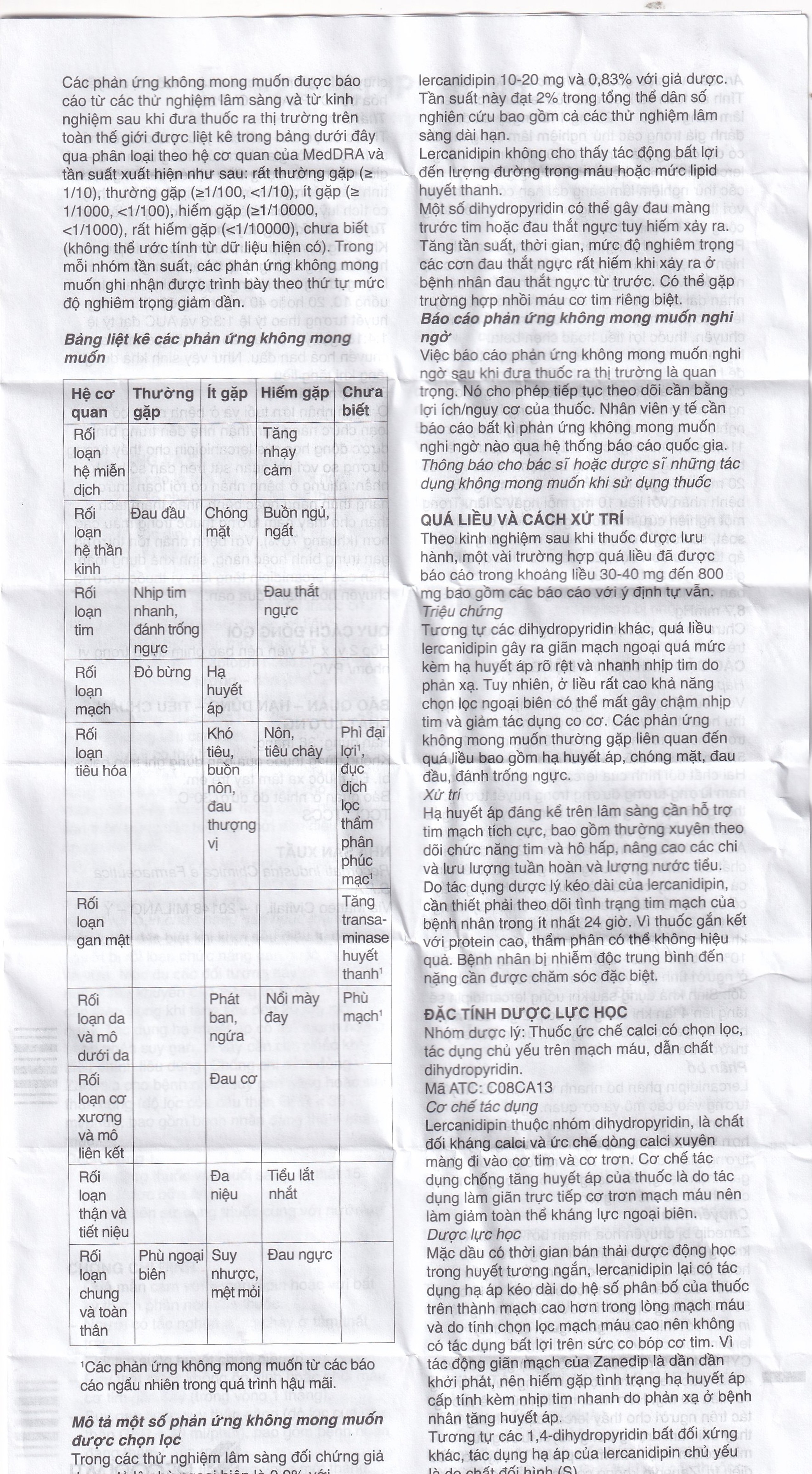 Thuốc Zanedip 10mg Recordati điều trị tăng huyết áp vô căn (2 vỉ x 14 viên)