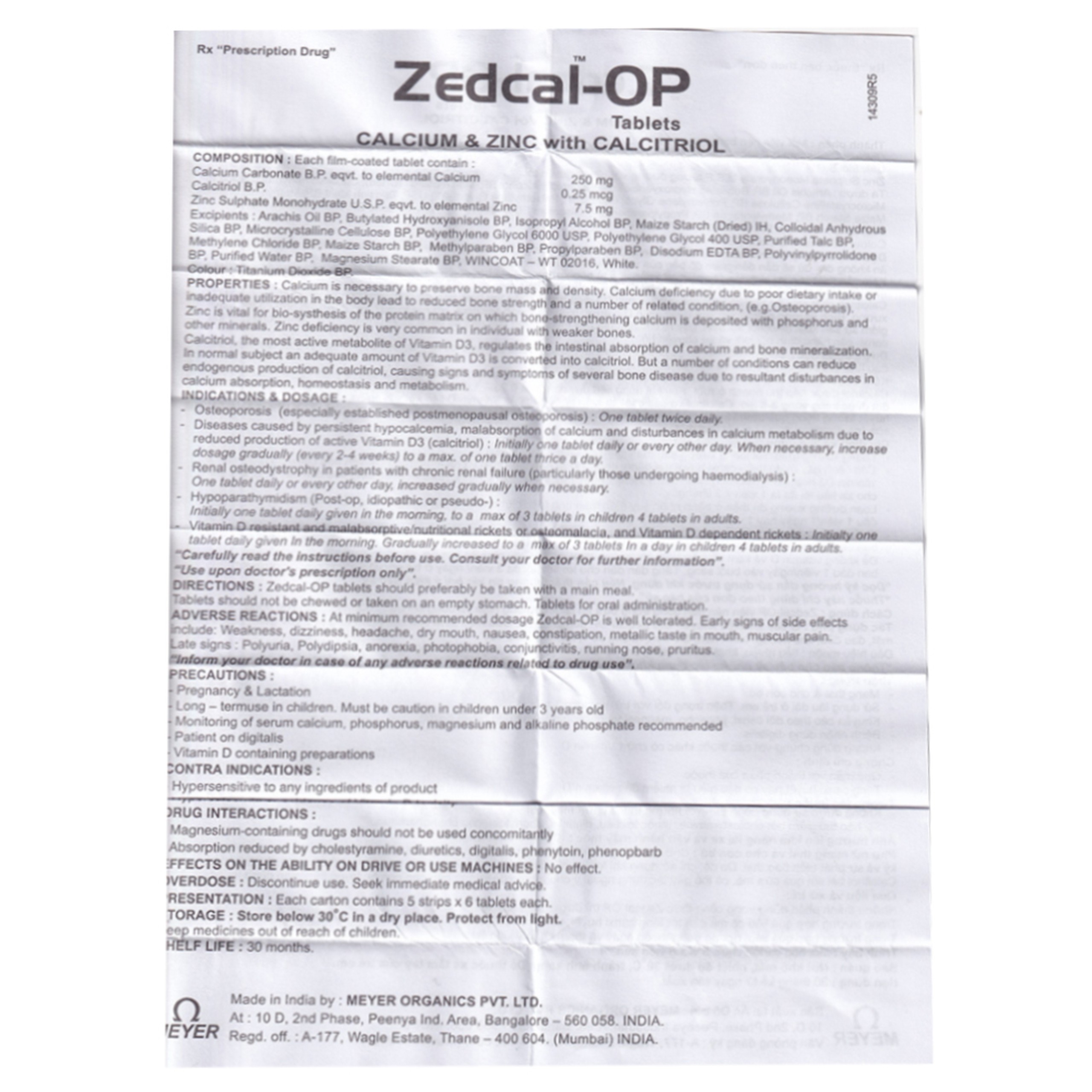 Thuốc Zedcal-OP Meyer điều trị loãng xương (5 vỉ x 6 viên)