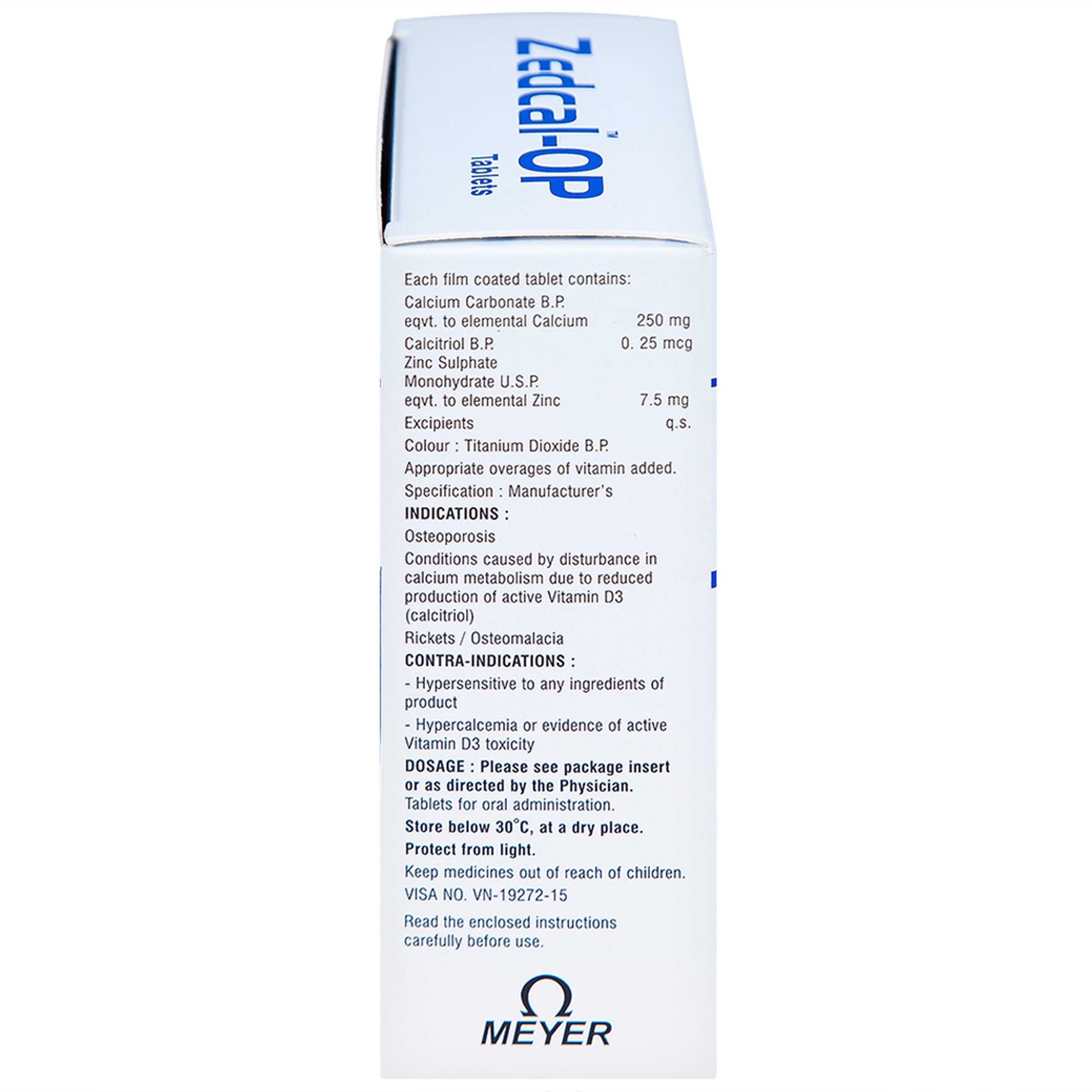 Thuốc Zedcal-OP Meyer điều trị loãng xương (5 vỉ x 6 viên)