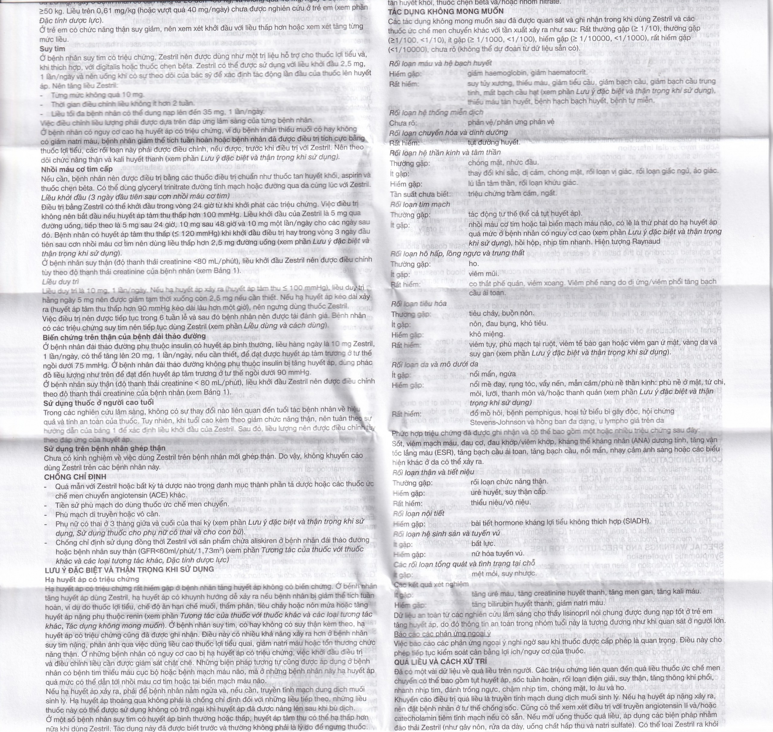 Thuốc Zestril 20mg AstraZeneca điều trị tăng huyết áp, suy tim (2 vỉ x 14 viên)