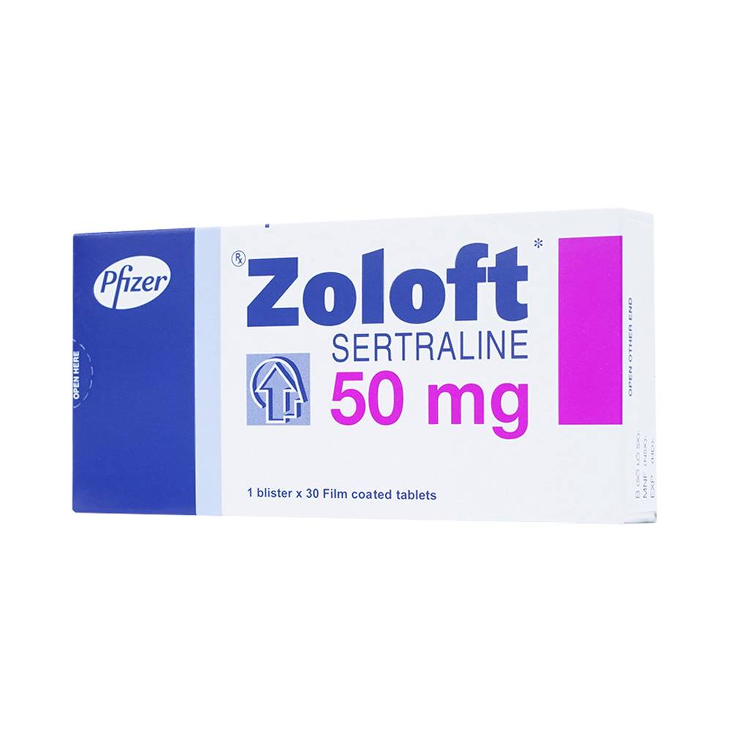 Thuốc Zoloft Sertraline 50mg Pfizer điều trị triệu chứng bệnh trầm cảm (1 vỉ x 30 viên)