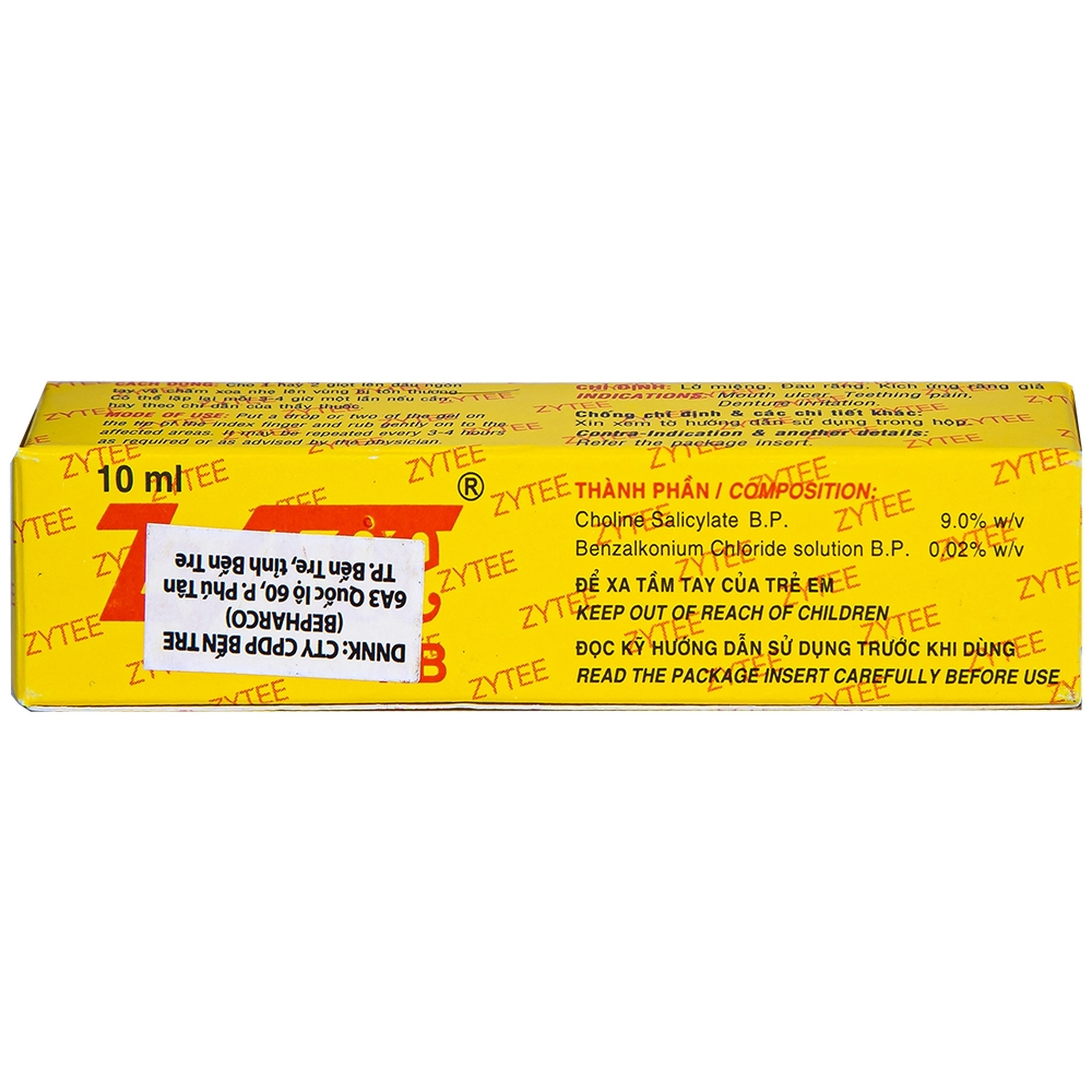 Gel Zytee RB Raptakos sát trùng giảm đau (10ml)