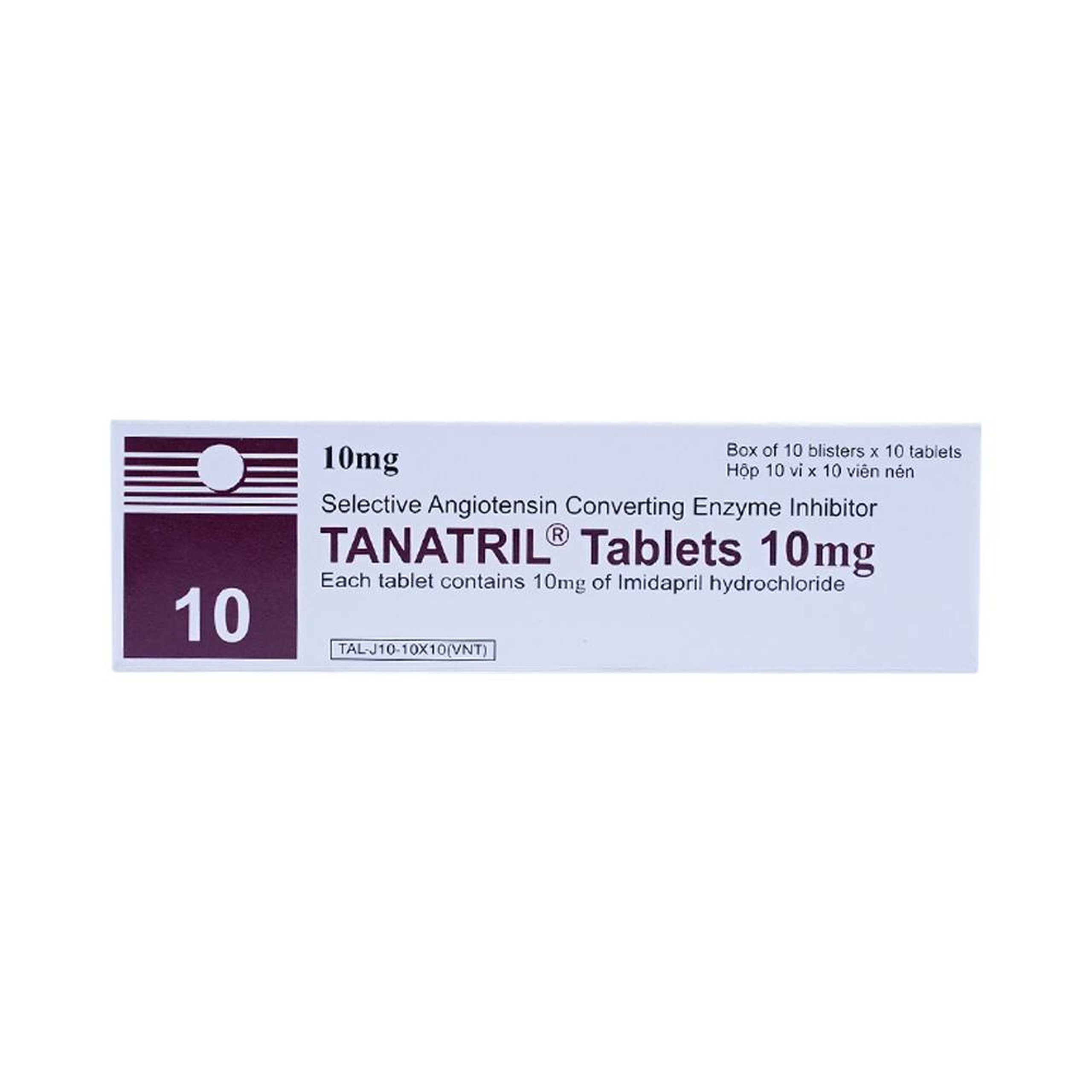 Thuốc Tanatril Tablets 10mg Tanabe điều trị tăng huyết áp vô căn (10 vỉ x 10 viên)
