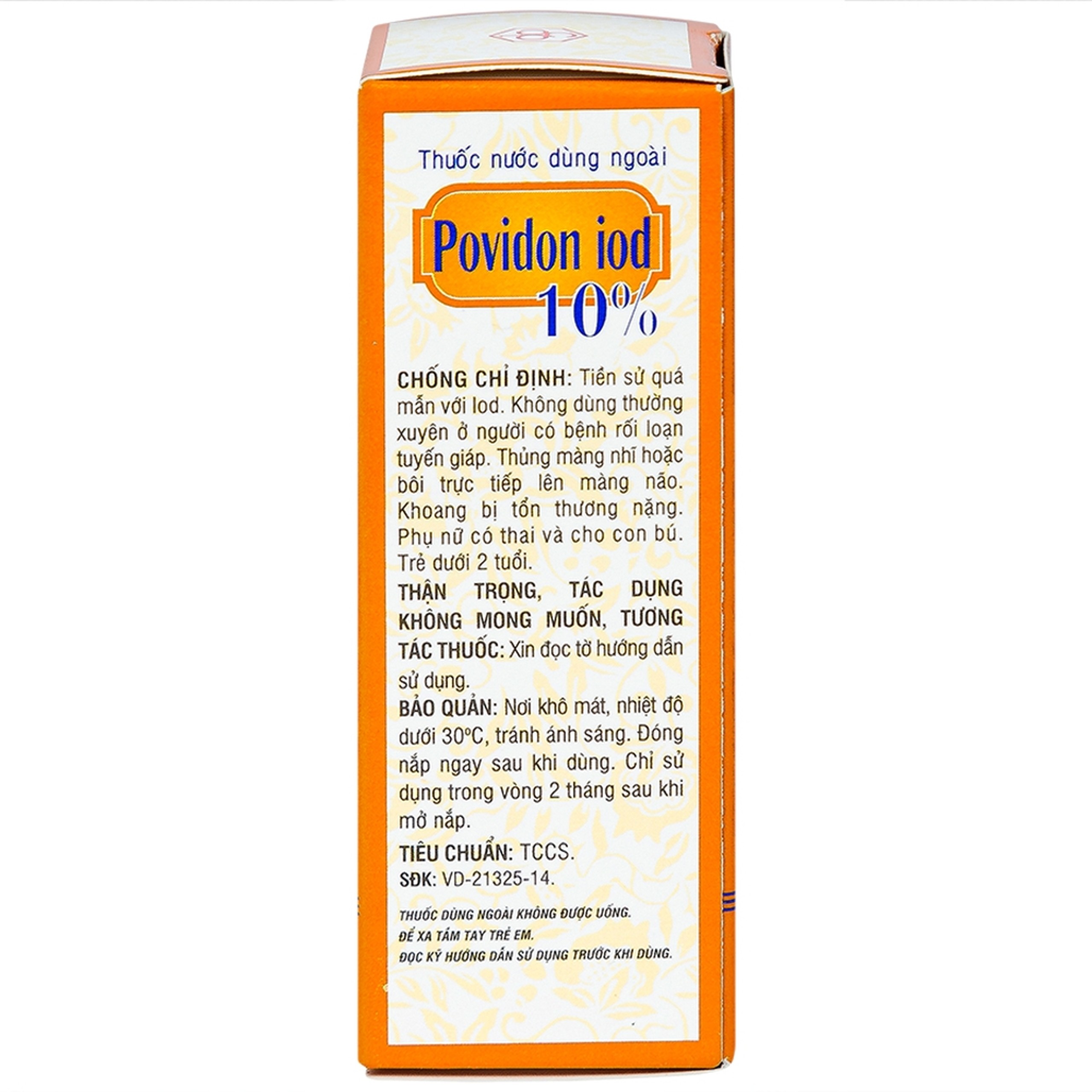 Thuốc nước dùng ngoài Povidon Iod 10% OPC sát khuẩn vết thương ô nhiễm và da (20ml)