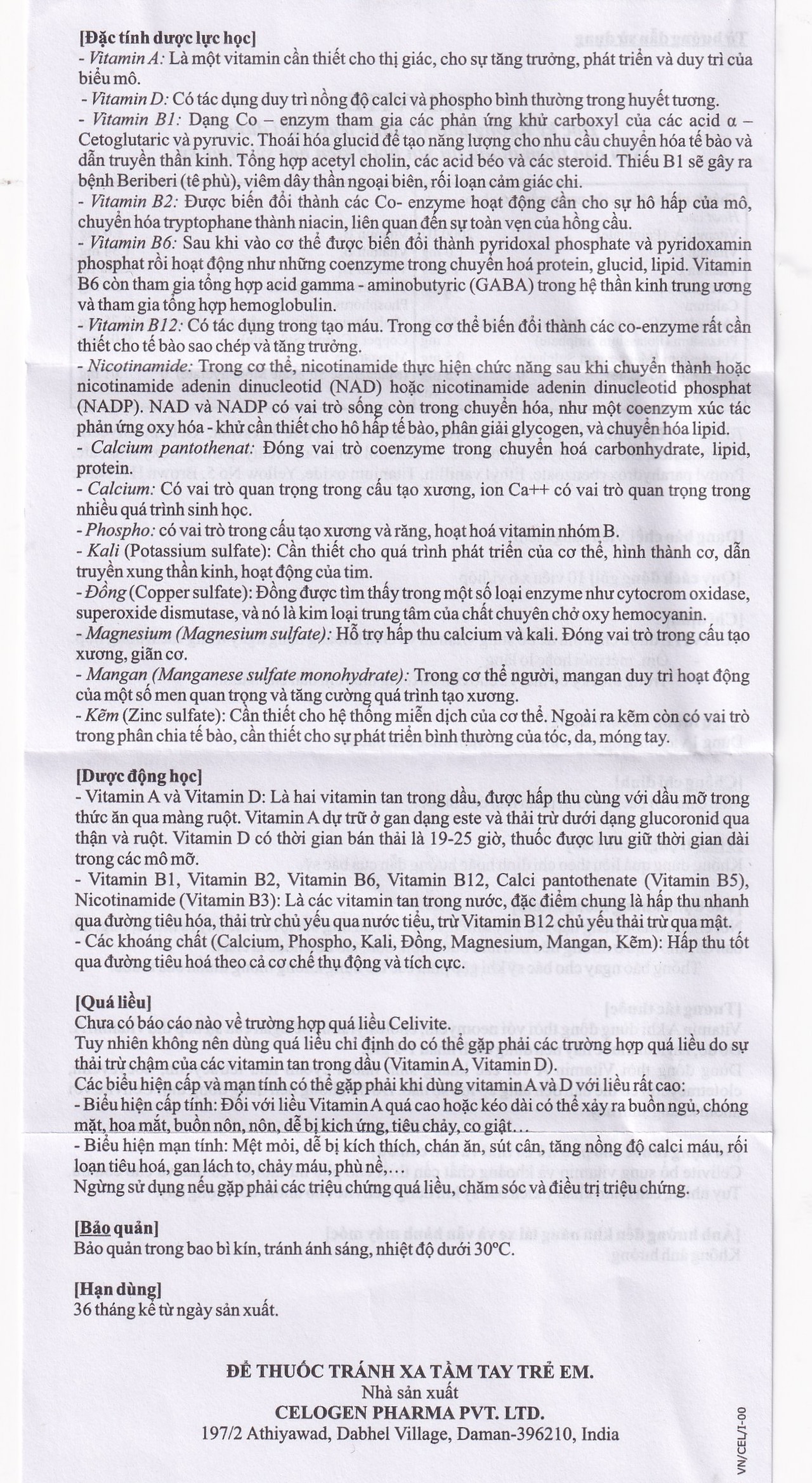 Thuốc Celivite Celogen Pharma bổ sung vitamin và khoáng chất (6 vỉ x 10 viên)