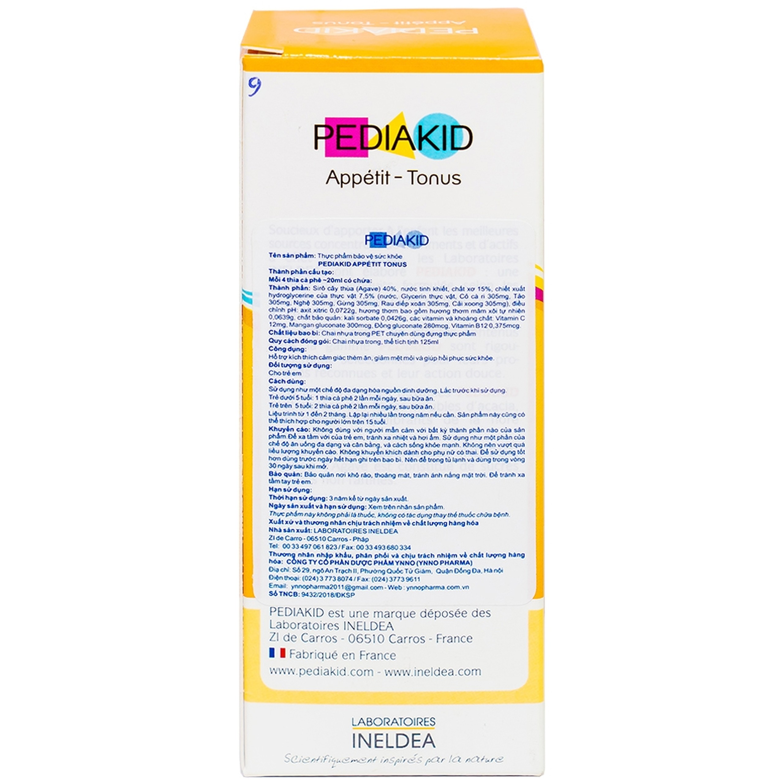 Siro hỗ trợ kích thích thèm ăn Pediakid Appétit Tonus (125ml)