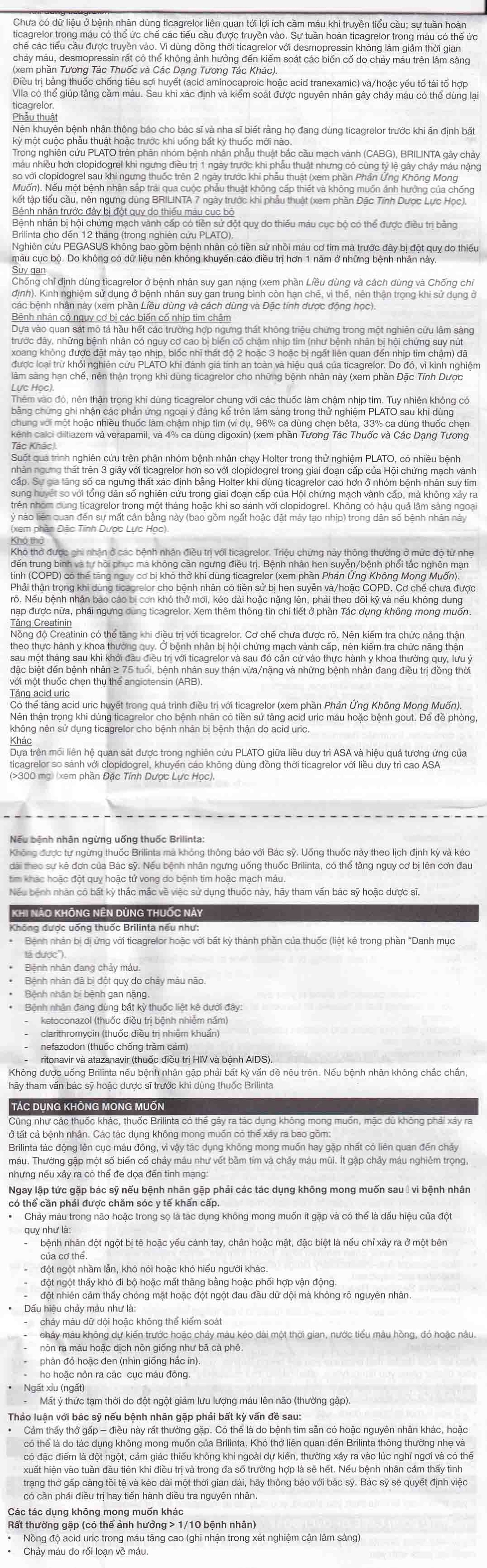 Thuốc Brilinta AstraZeneca giảm nguy cơ bị lên cơn đau tim , đột quỵ (6 vỉ x 10 viên)