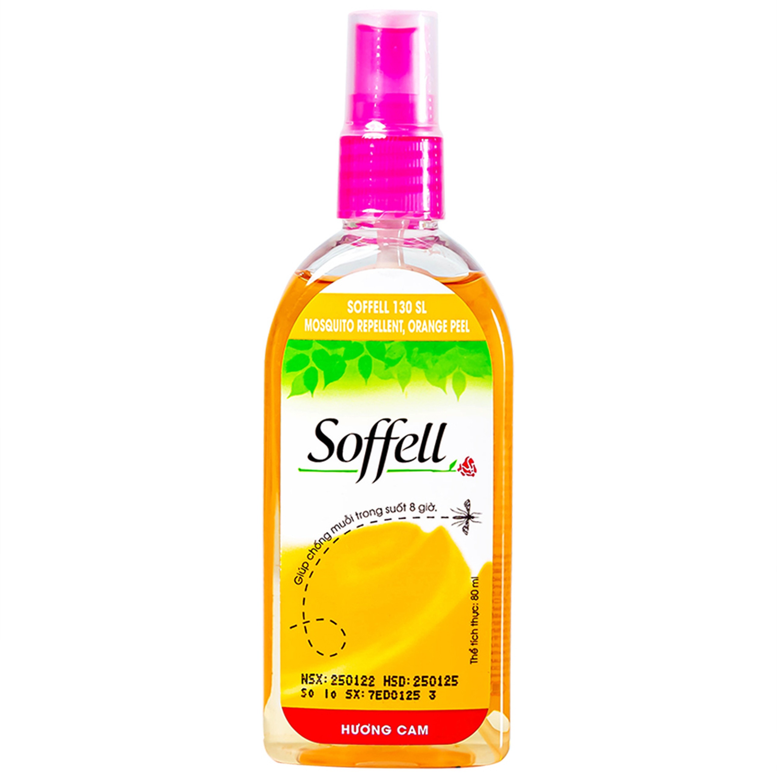 Xịt xua muỗi Soffell hương cam giúp chống muỗi trong suốt 8 giờ (80ml)