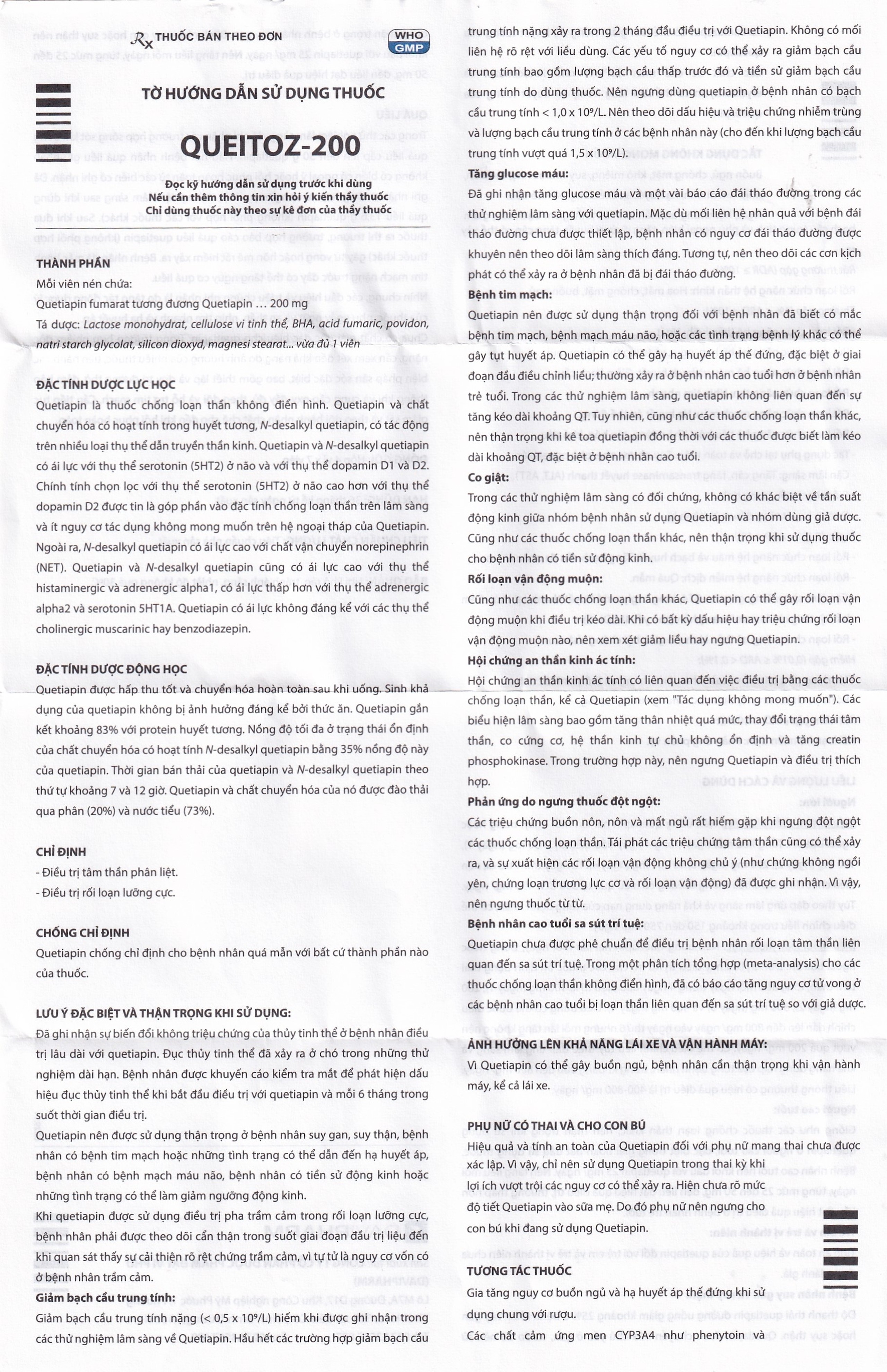 Thuốc Queitoz-200 Davipharm điều trị tâm thần phân liệt (4 vỉ x 7 viên)