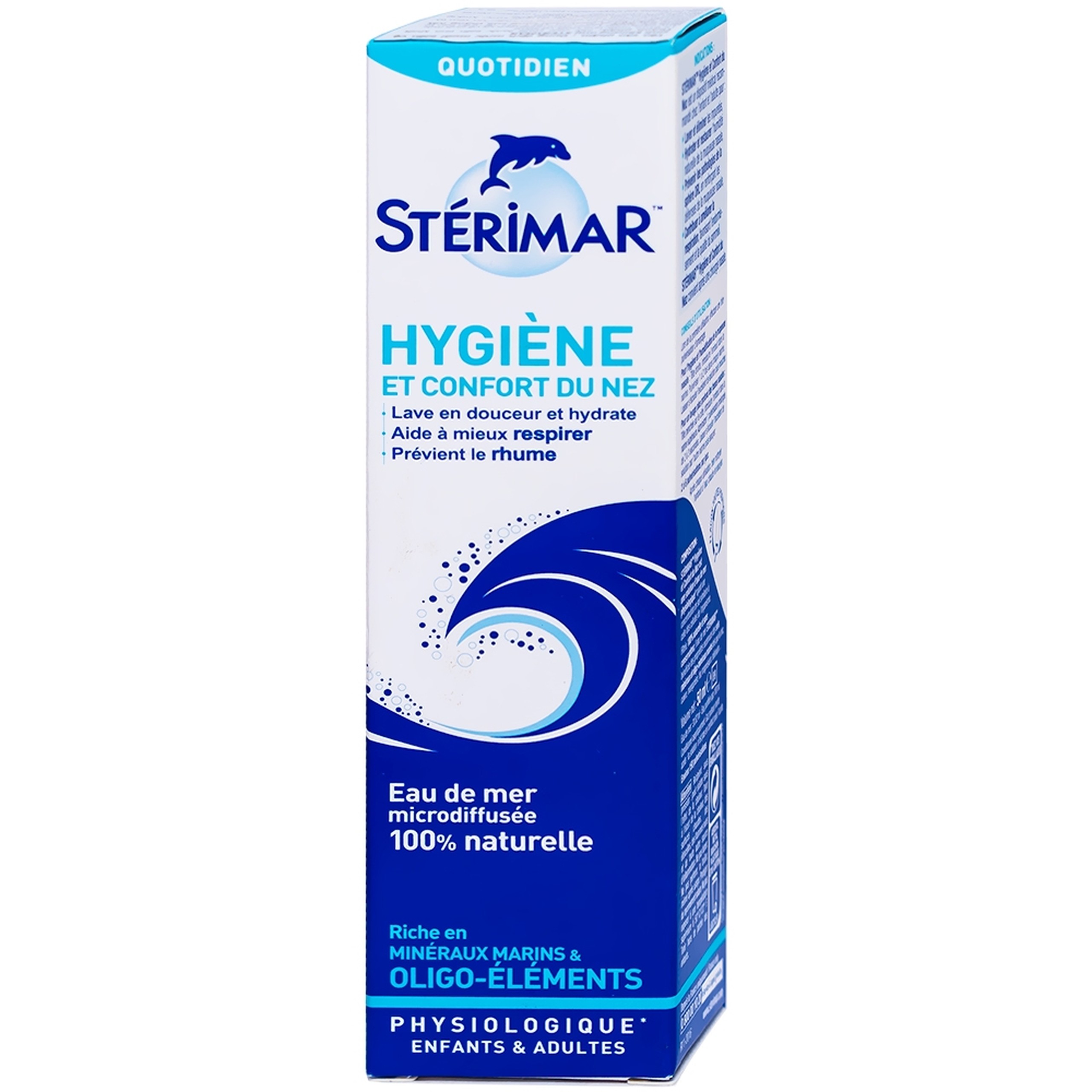 Xịt mũi Sterimar Hygiene and Comfort 50ml hỗ trợ vệ sinh mũi hàng ngày, dùng được cho trẻ từ 3 tuổi