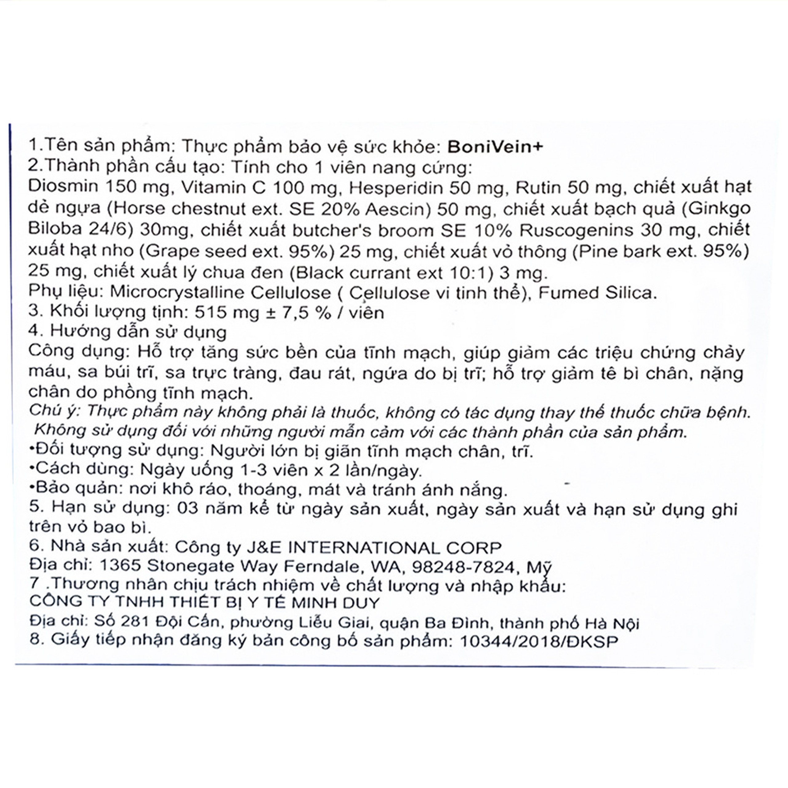 Viên uống BoniVein Botania hỗ trợ tăng sức bền của tĩnh mạch (30 viên)