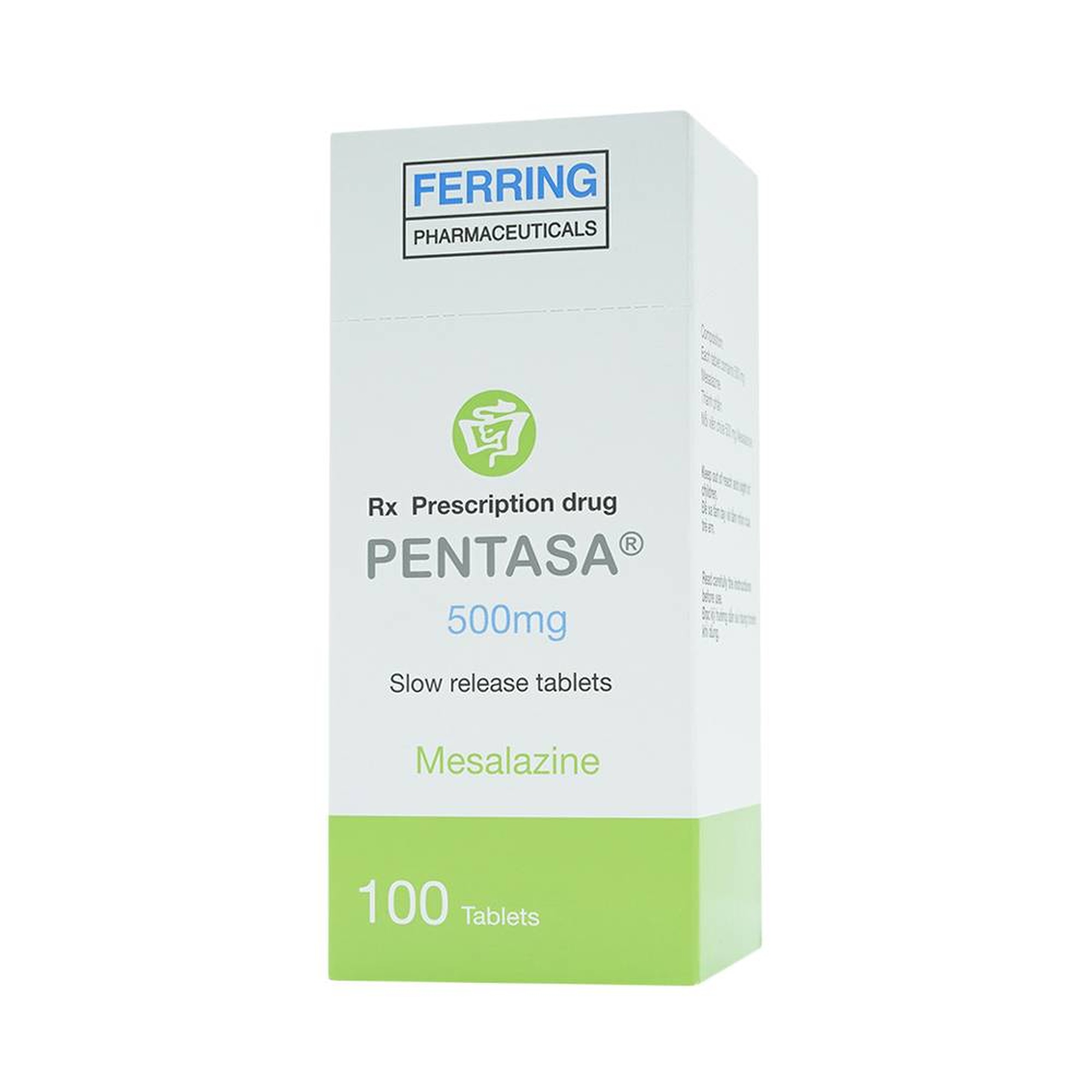 Viên nén Pentasa 500mg Ferring điều trị viêm loét đại tràng, bệnh Crohn (10 vỉ x 10 viên)