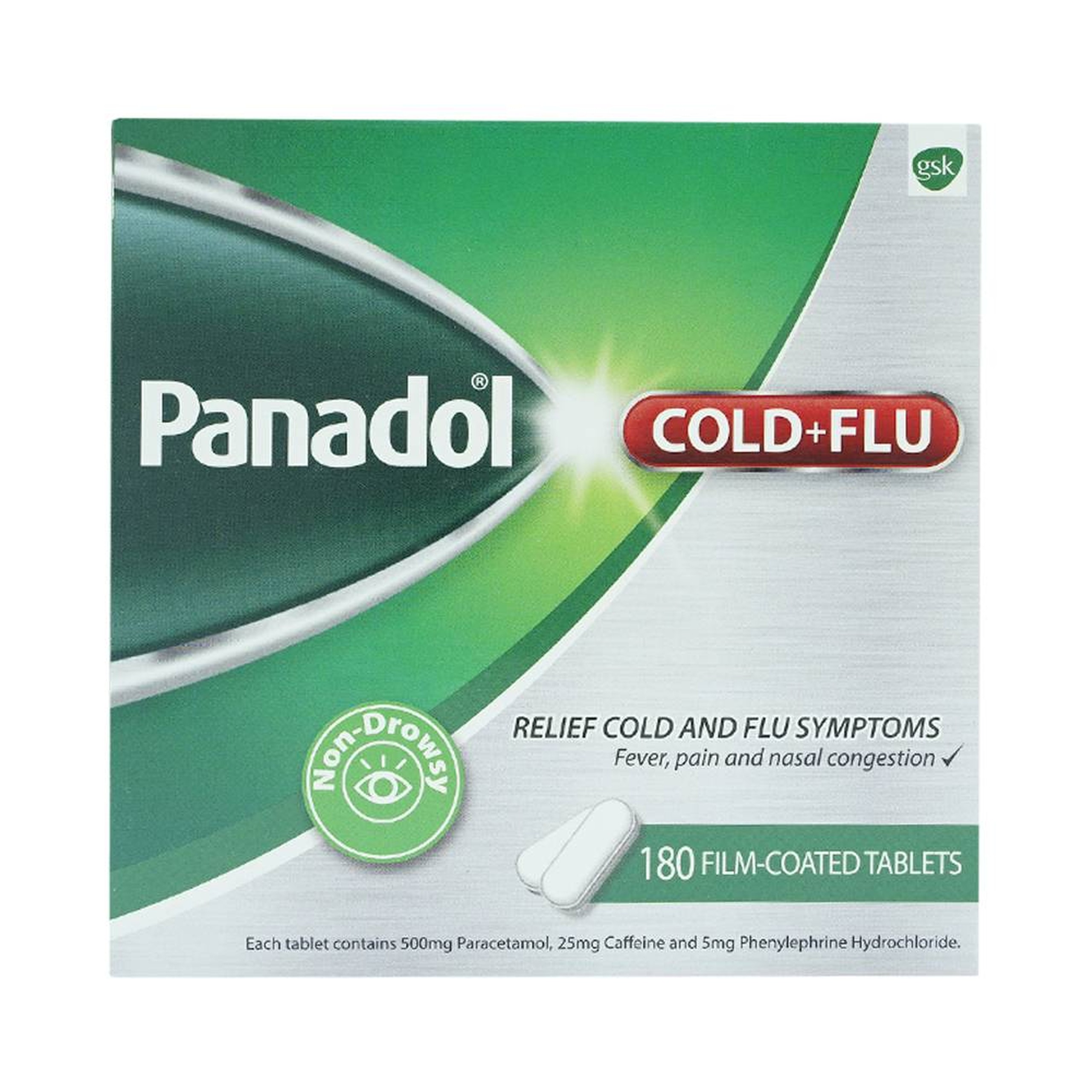 Viên nén Panadol Cảm Cúm GSK giảm các triệu chứng cảm cúm, sốt, đau và xung huyết mũi (15 vỉ x 12 viên) 