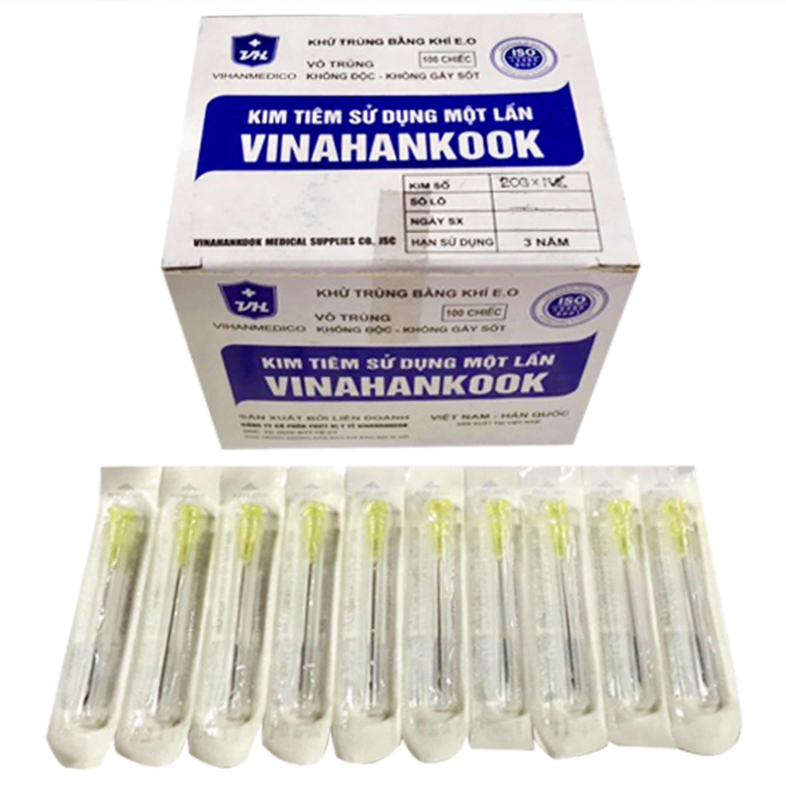 Đầu kim 20G Vinahankook vô trùng, dùng một lần (100 cái)