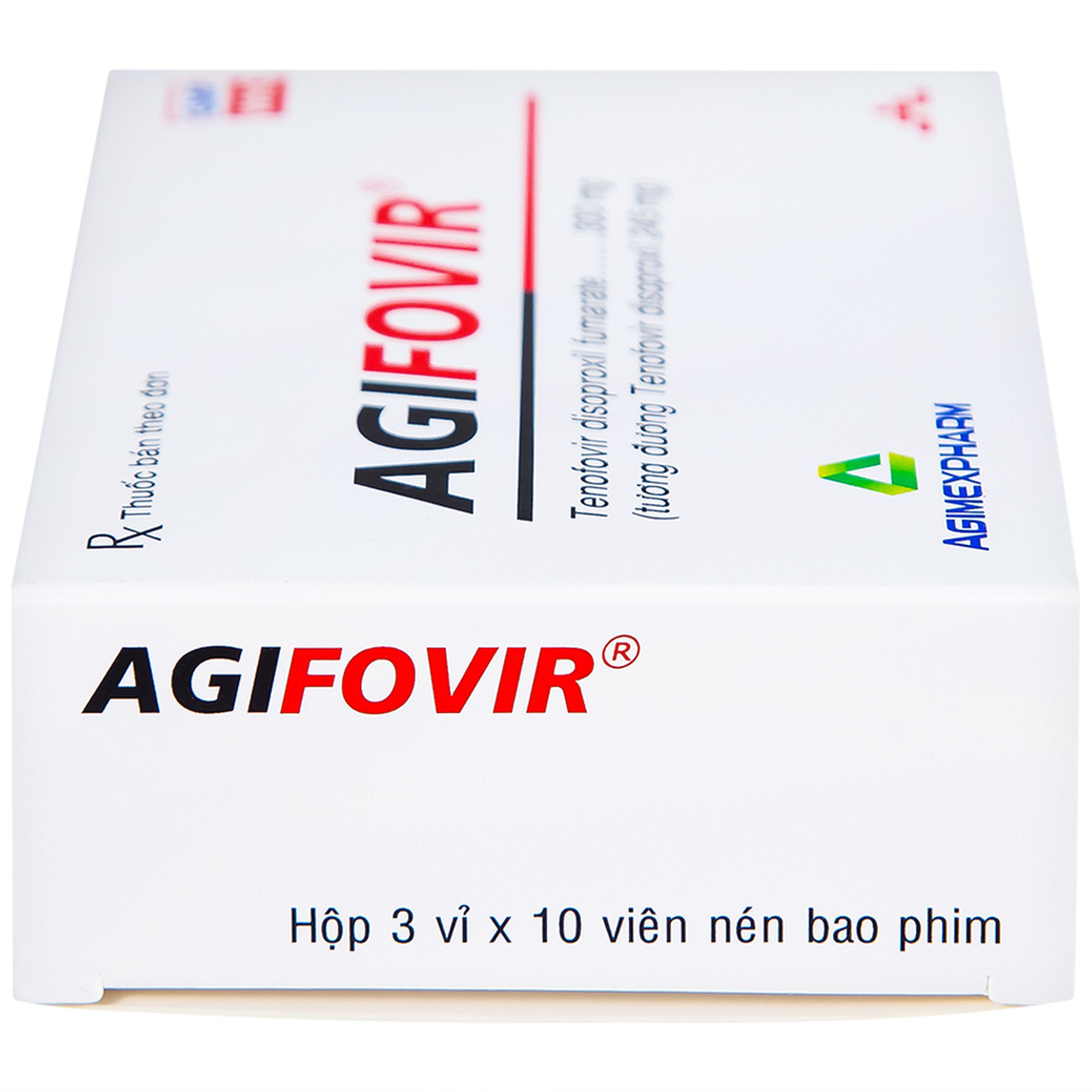 Thuốc Agifovir 300mg Agimexpharm hỗ trợ điều trị HIV-1, viêm gan B mạn tính (3 vỉ x 10 viên)