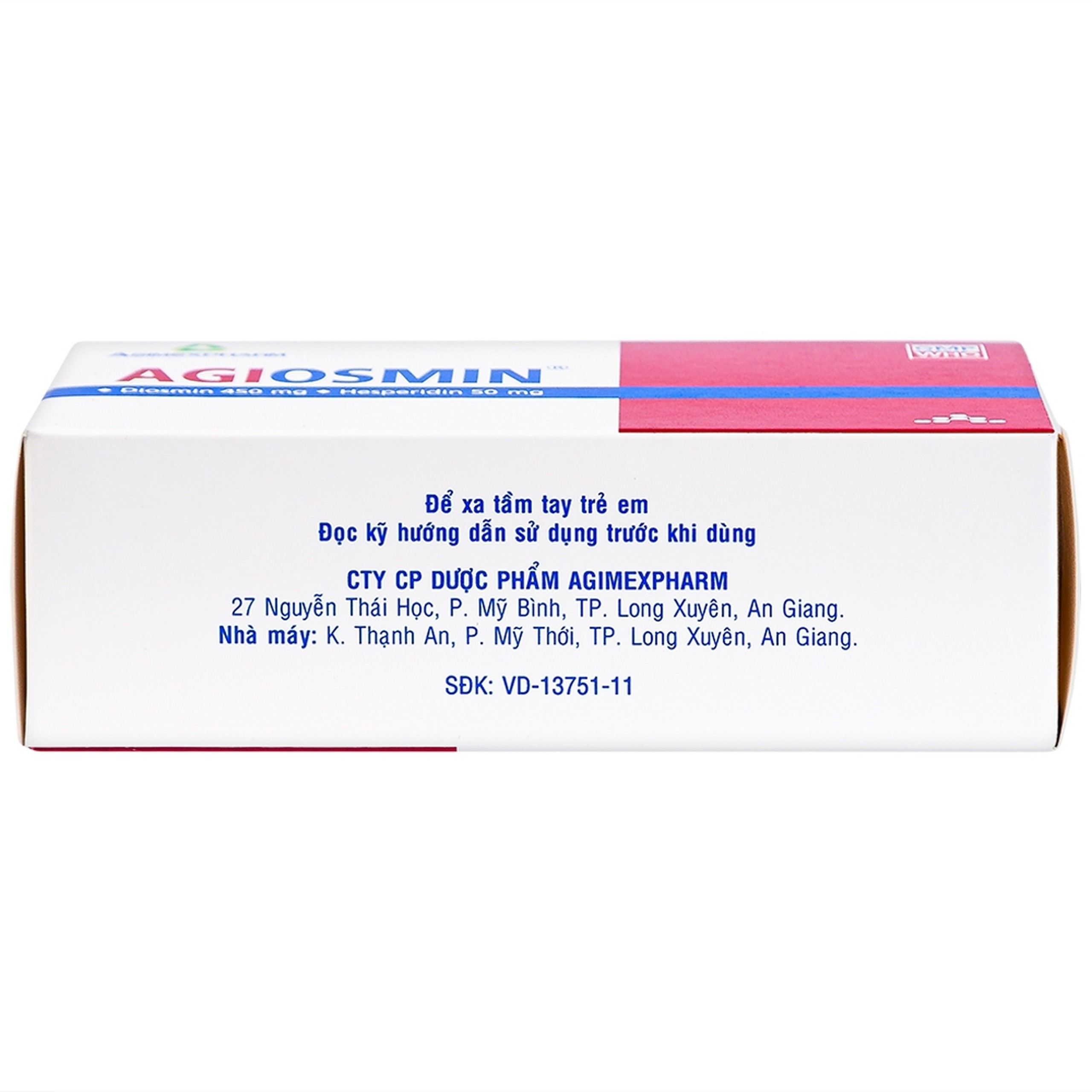 Thuốc Agiosmin Agimexpharm điều trị suy tĩnh mạch mạn tính (4 vỉ x 15 viên)