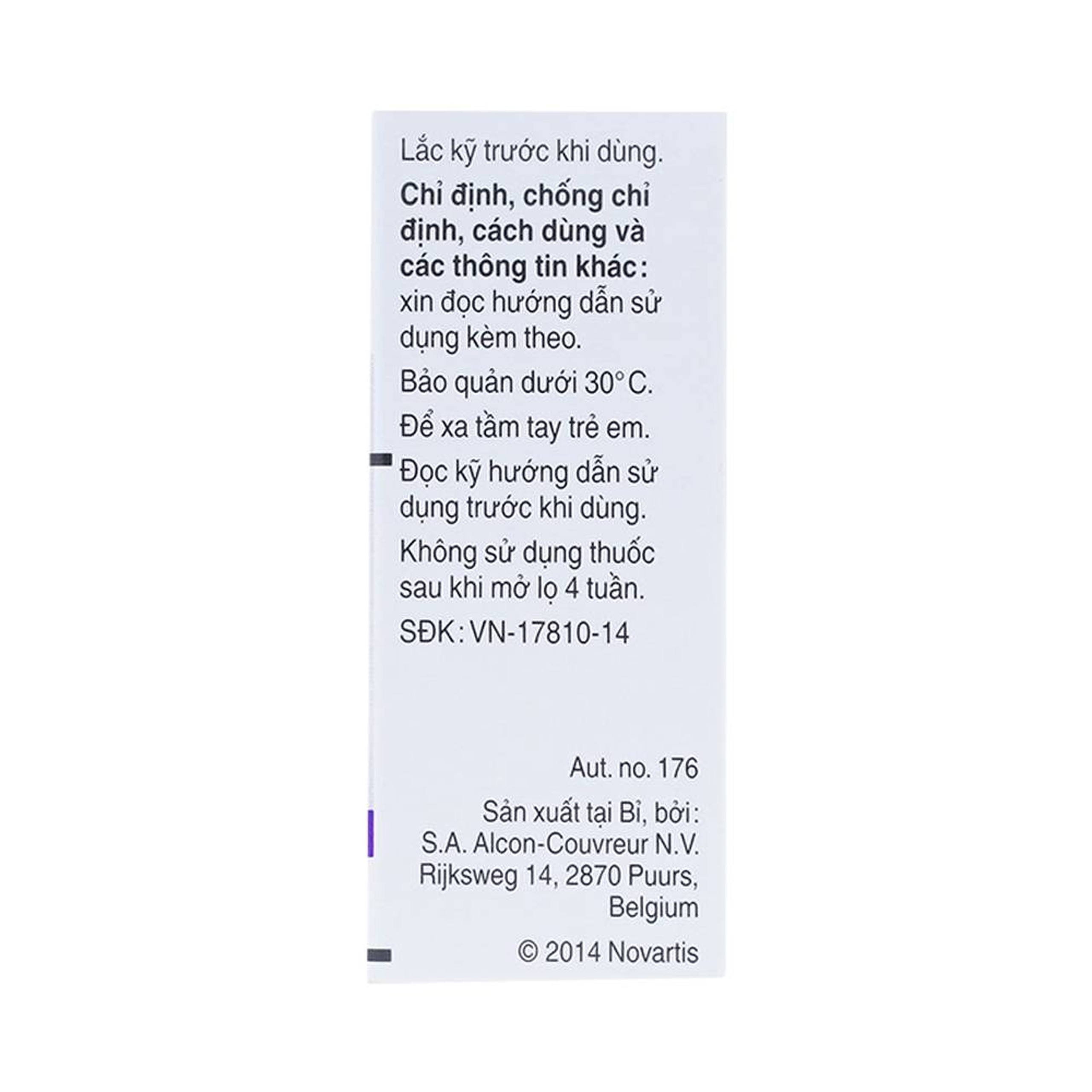 Thuốc nhỏ mắt Azarga Alcon giảm áp lực nội nhãn (5ml)