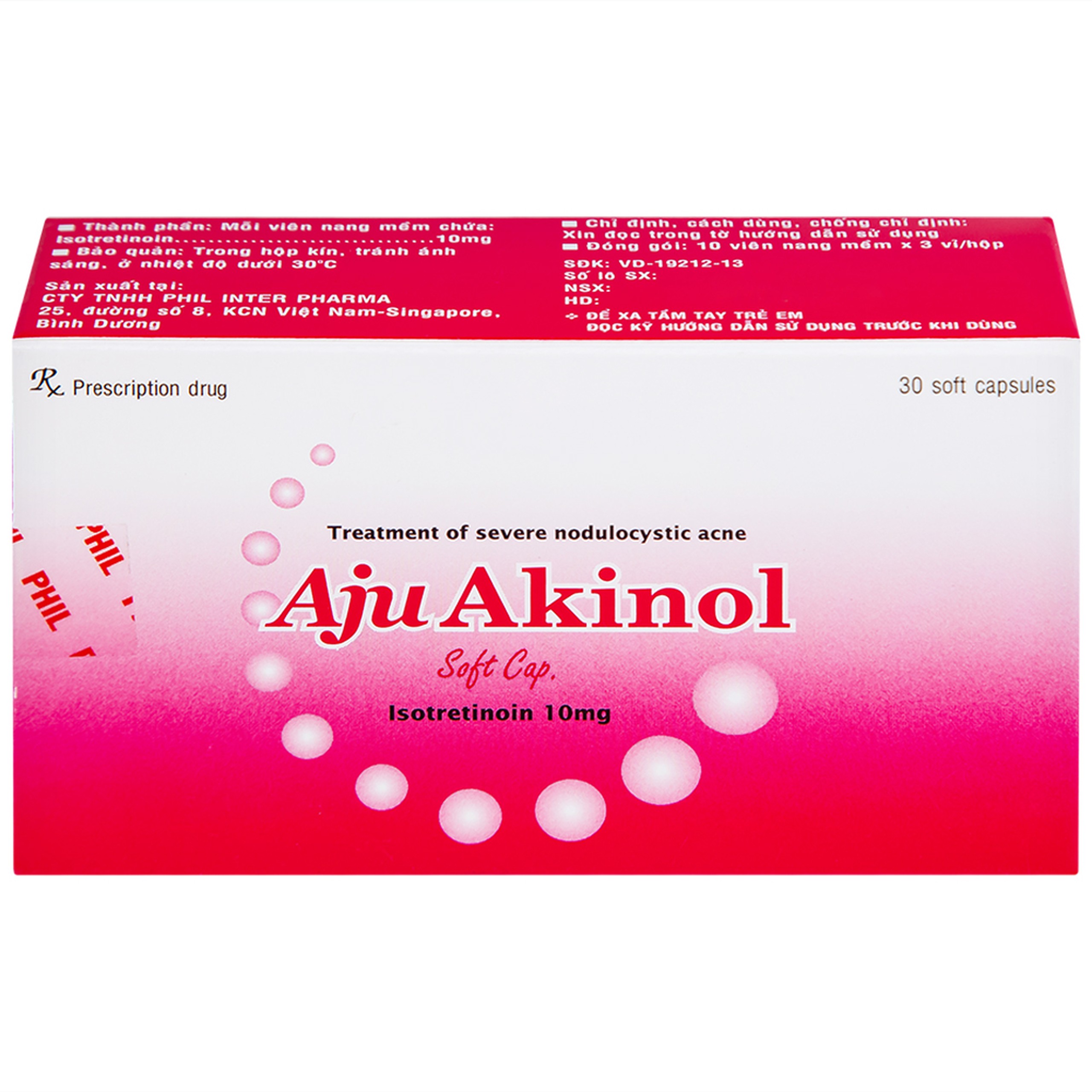 Thuốc Aju Akinol điều trị mụn trứng cá nang sần (3 vỉ x 10 viên)