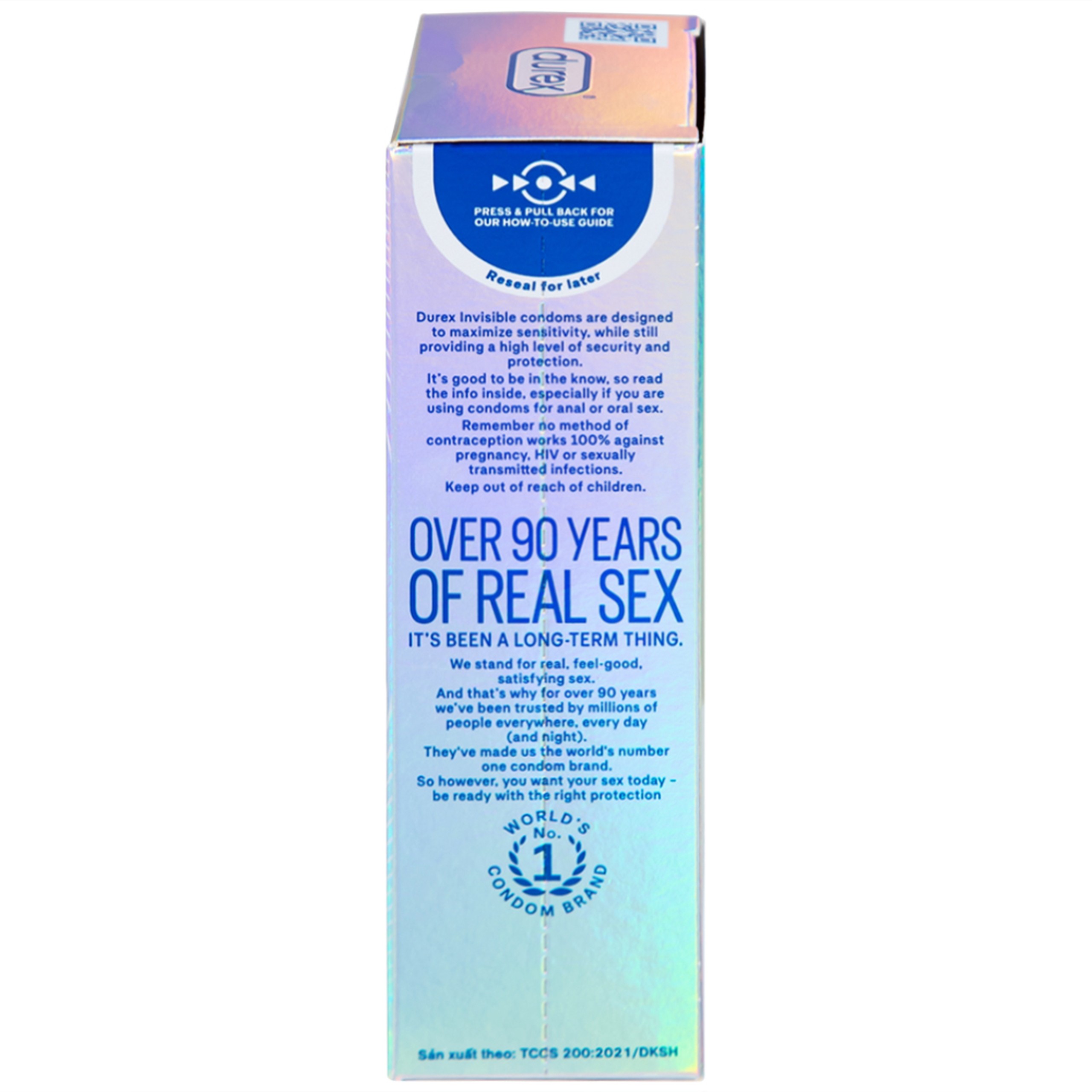 Bao cao su Durex Invisible Extra Thin Extra Sensitive siêu mỏng, vừa vặn và ôm sát (10 cái)