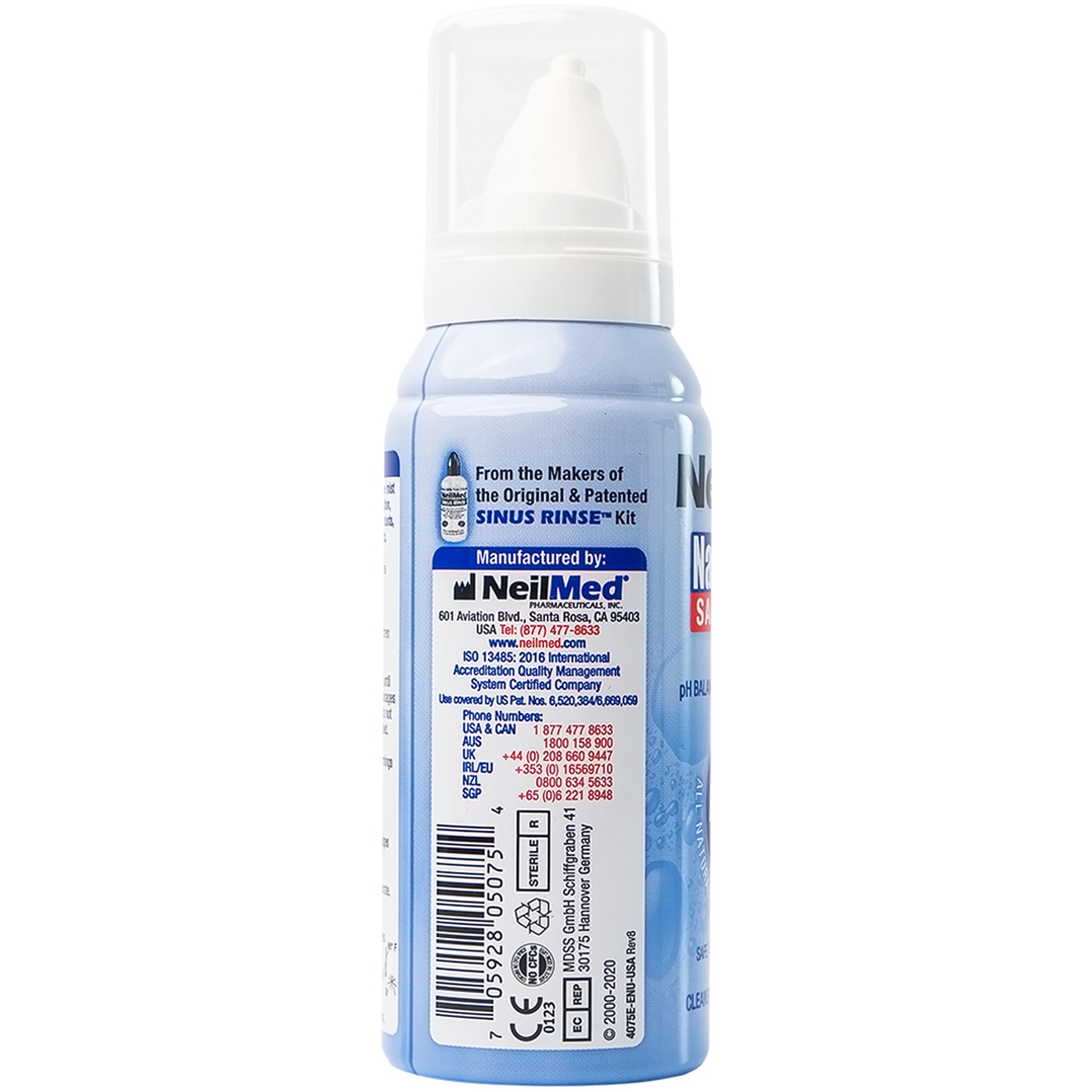 Xịt mũi Neilmed Nasamist Saline Spray 75ml giúp vệ sinh mũi xoang, làm ẩm và làm trơn mũi khô
