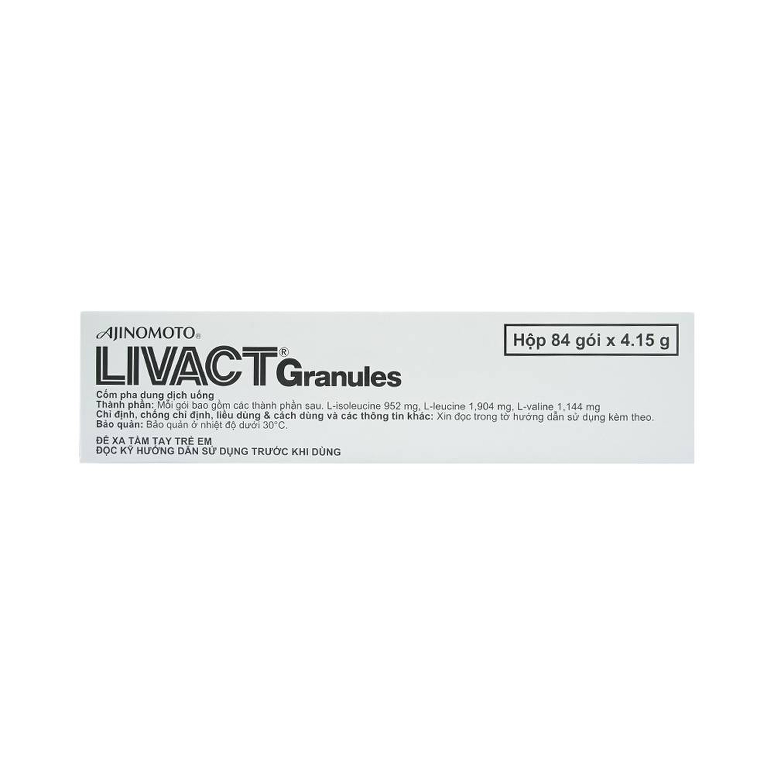 Cốm pha dung dịch uống Livact Granules Ajinomoto cải thiện tình trạng giảm albumin máu (84 gói)