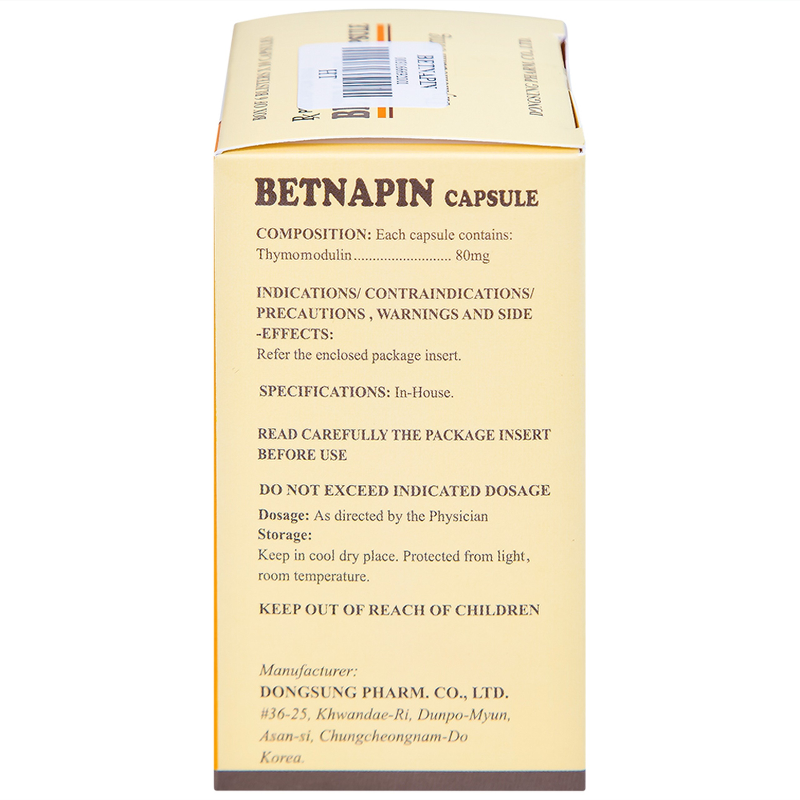 Thuốc Betnapin 80mg DongSung điều trị dị ứng, mày đay mạn tính (6 vỉ x 10 viên)