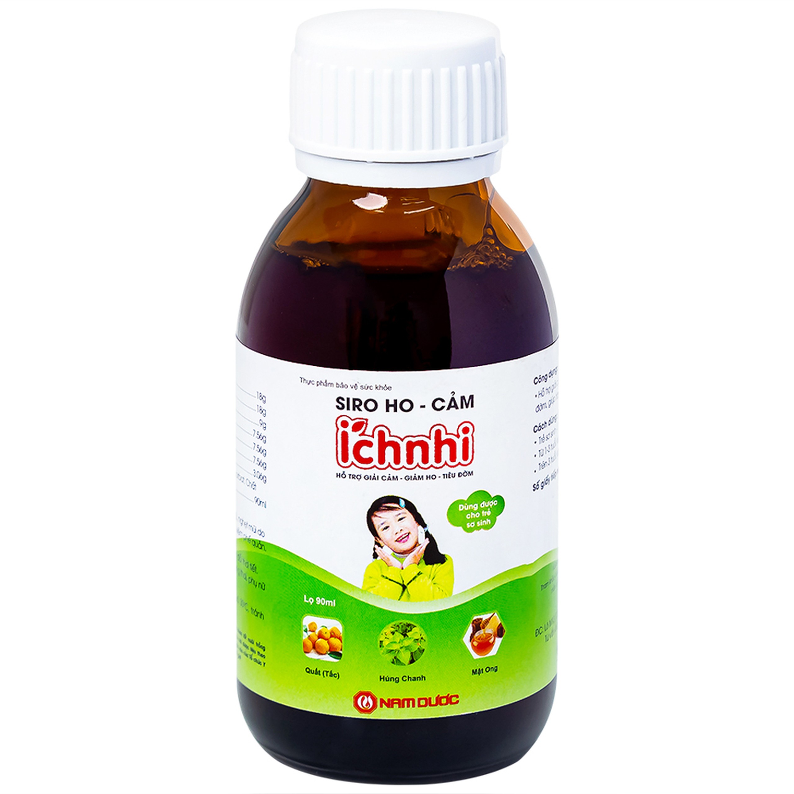 Siro ho cảm Ích Nhi Nam Dược hỗ trợ giải cảm, giảm ho, tiêu đờm (90ml)