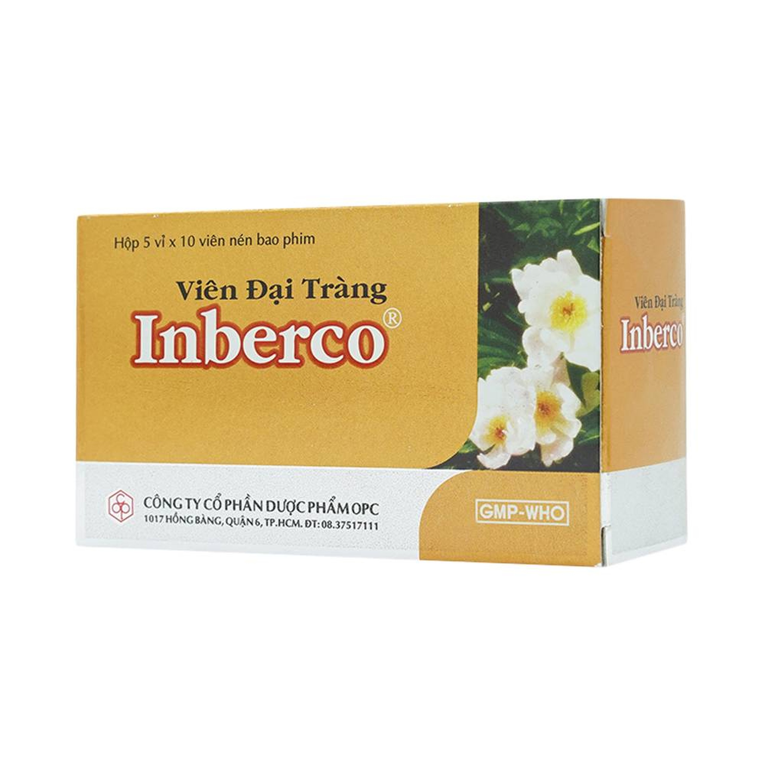 Viên đại tràng Inberco OPC điều trị tiêu chảy, viêm đại tràng, lỵ amib, lỵ trực khuẩn (5 vỉ x 10 viên)