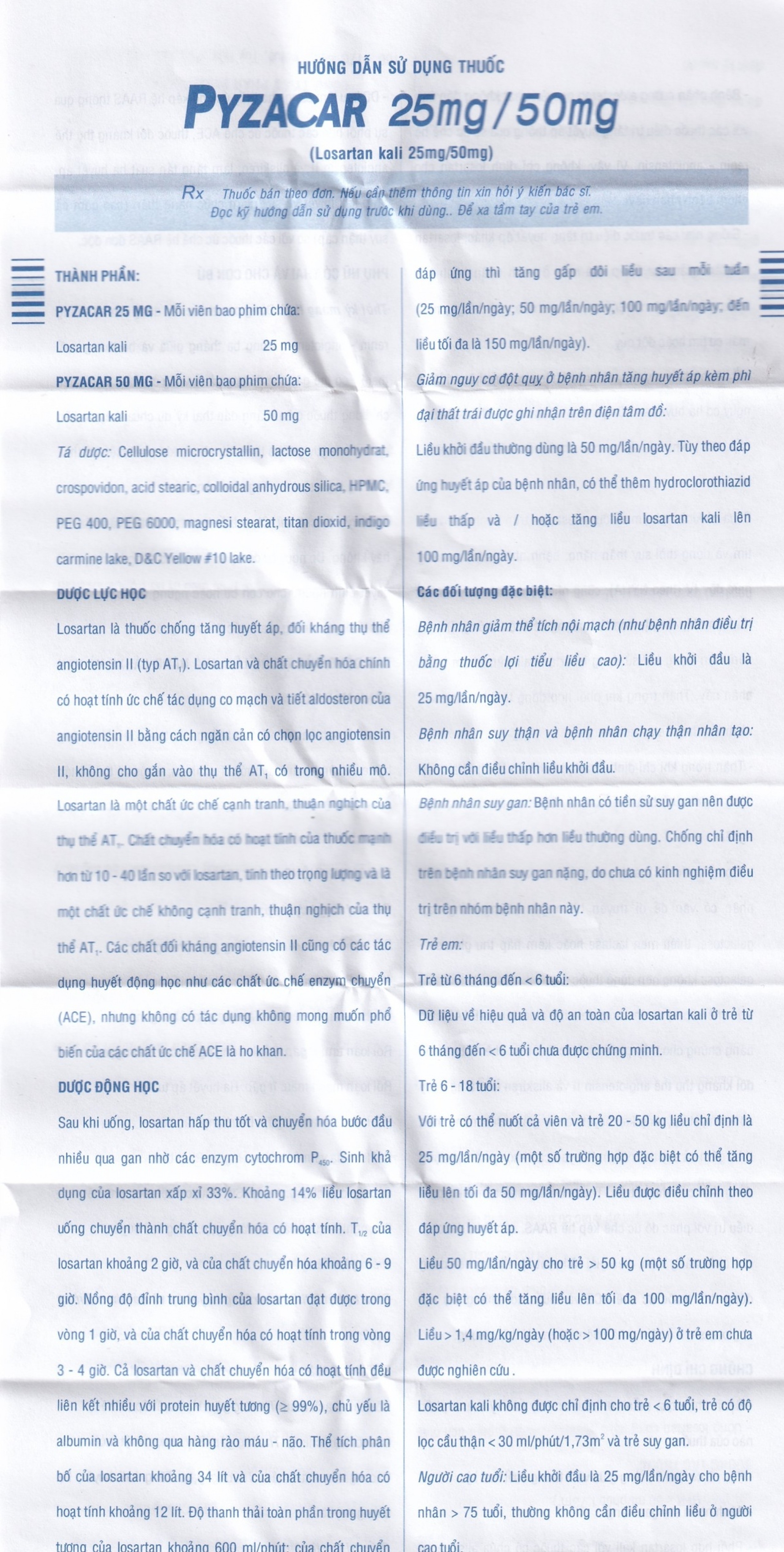 Thuốc Pyzacar 50 Pymepharco chống tăng huyết áp (2 vỉ x 15 viên)