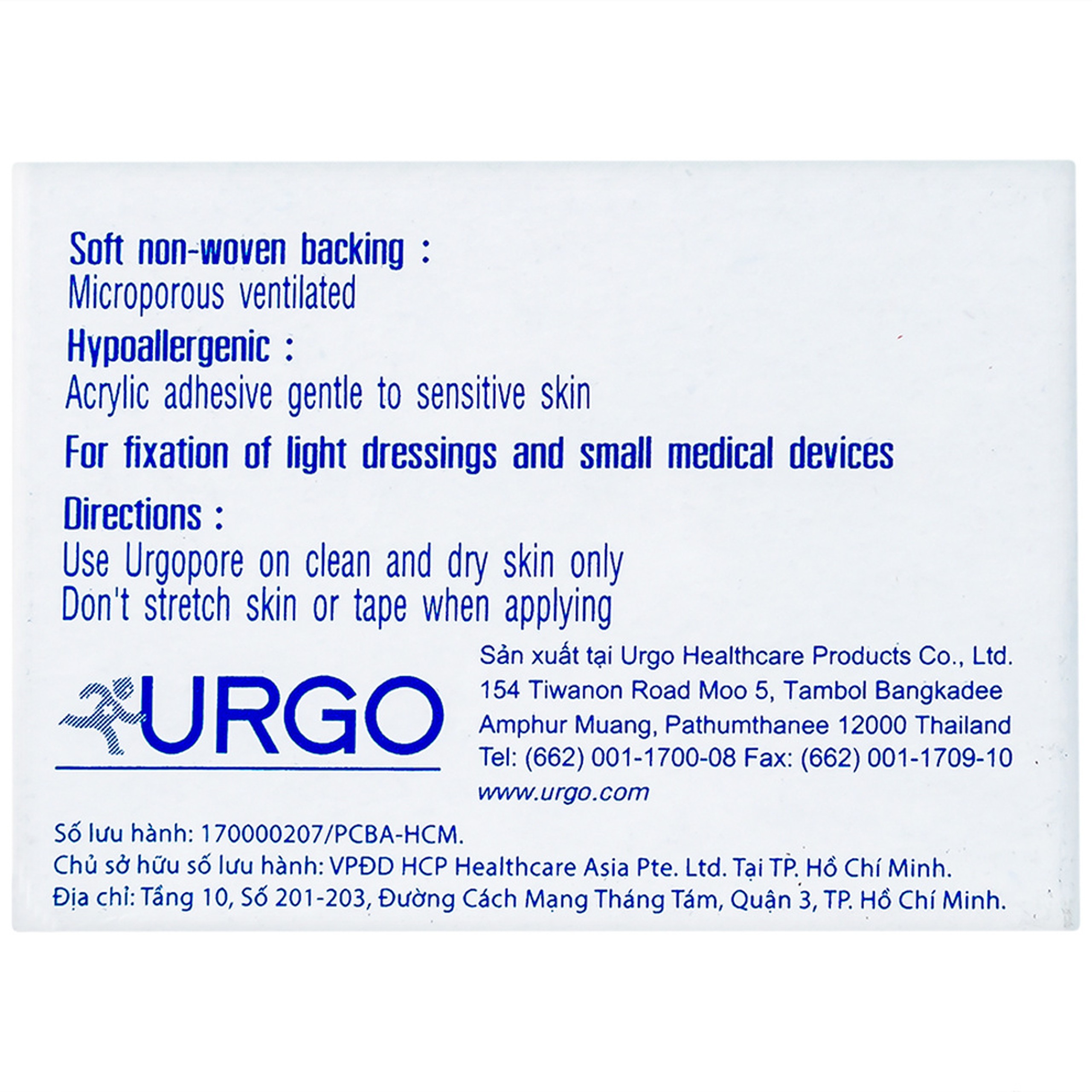 Băng keo giấy Urgopore 1.25cmx5m giúp cố định băng gạc và dụng cụ y tế