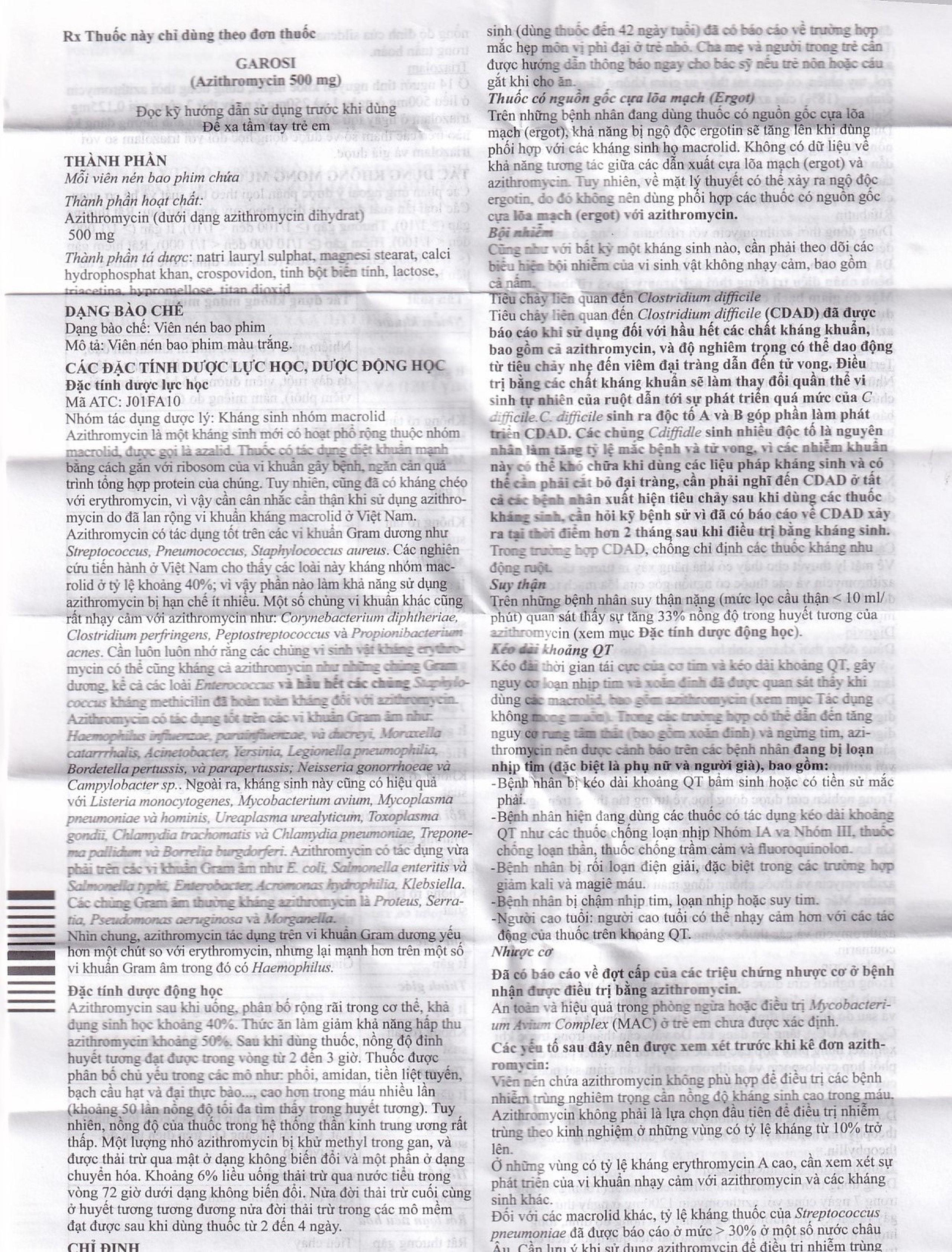 Thuốc Garosi Bluepharma điều trị nhiễm khuẩn (1 vỉ x 3 viên)