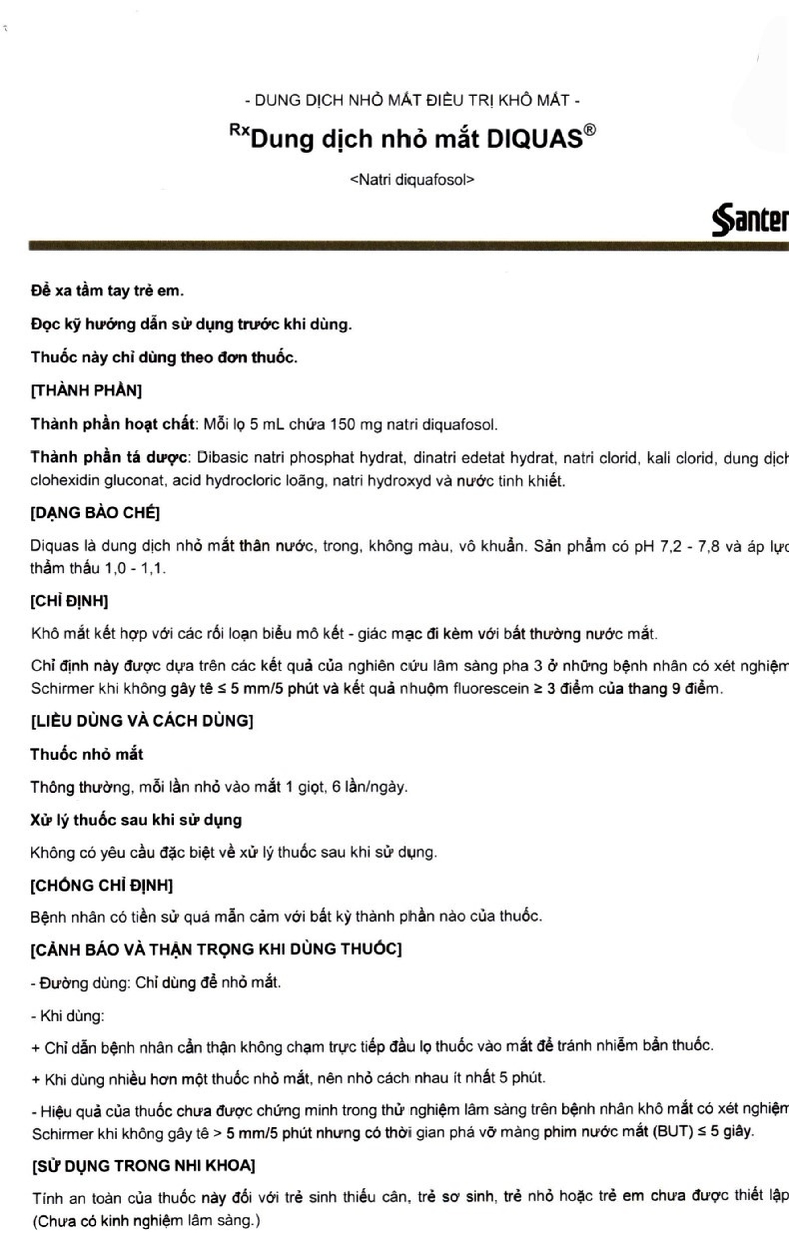 Thuốc nhỏ mắt Diquas Santen điều trị khô mắt (5ml)