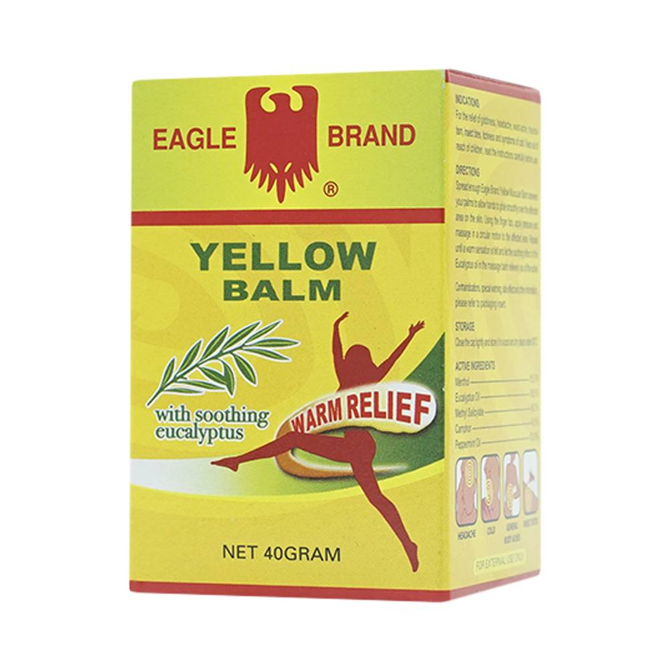 Cao vàng Con Ó Eagle Brand Yellow Balm Borden giảm đau đầu, choáng váng, chóng mặt (12 hộp x 40g)